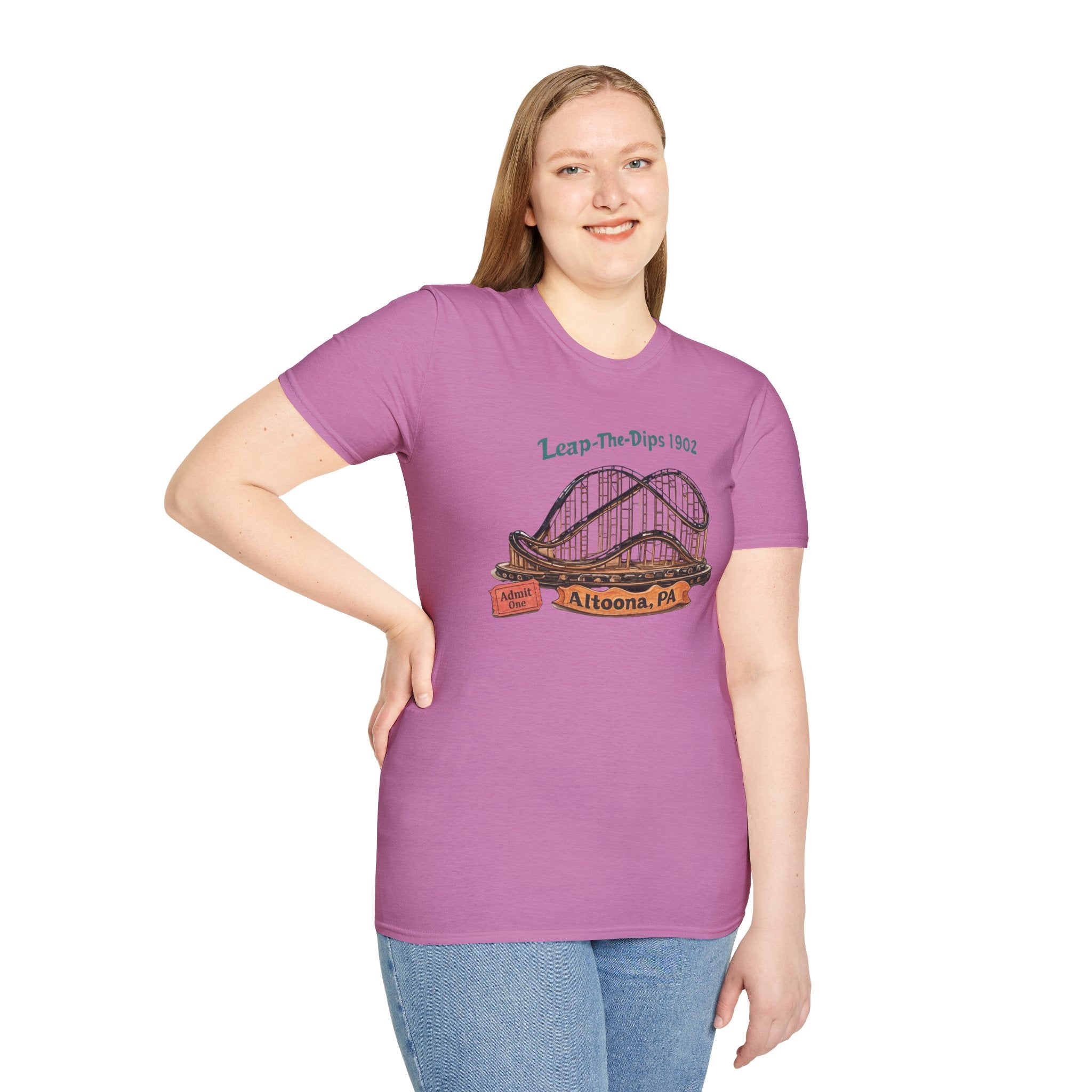 Roller Coaster T-Shirt — "Leap-The-Dips 1902" Altoona PA Vintage Tee
