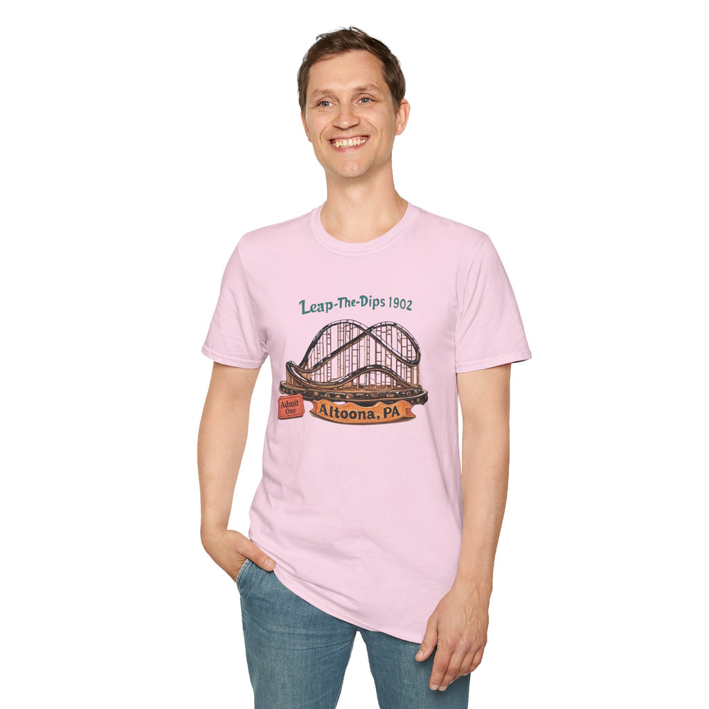 Roller Coaster T-Shirt — "Leap-The-Dips 1902" Altoona PA Vintage Tee