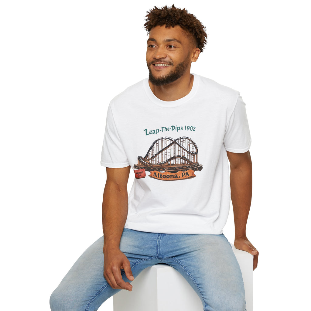 Roller Coaster T-Shirt — "Leap-The-Dips 1902" Altoona PA Vintage Tee
