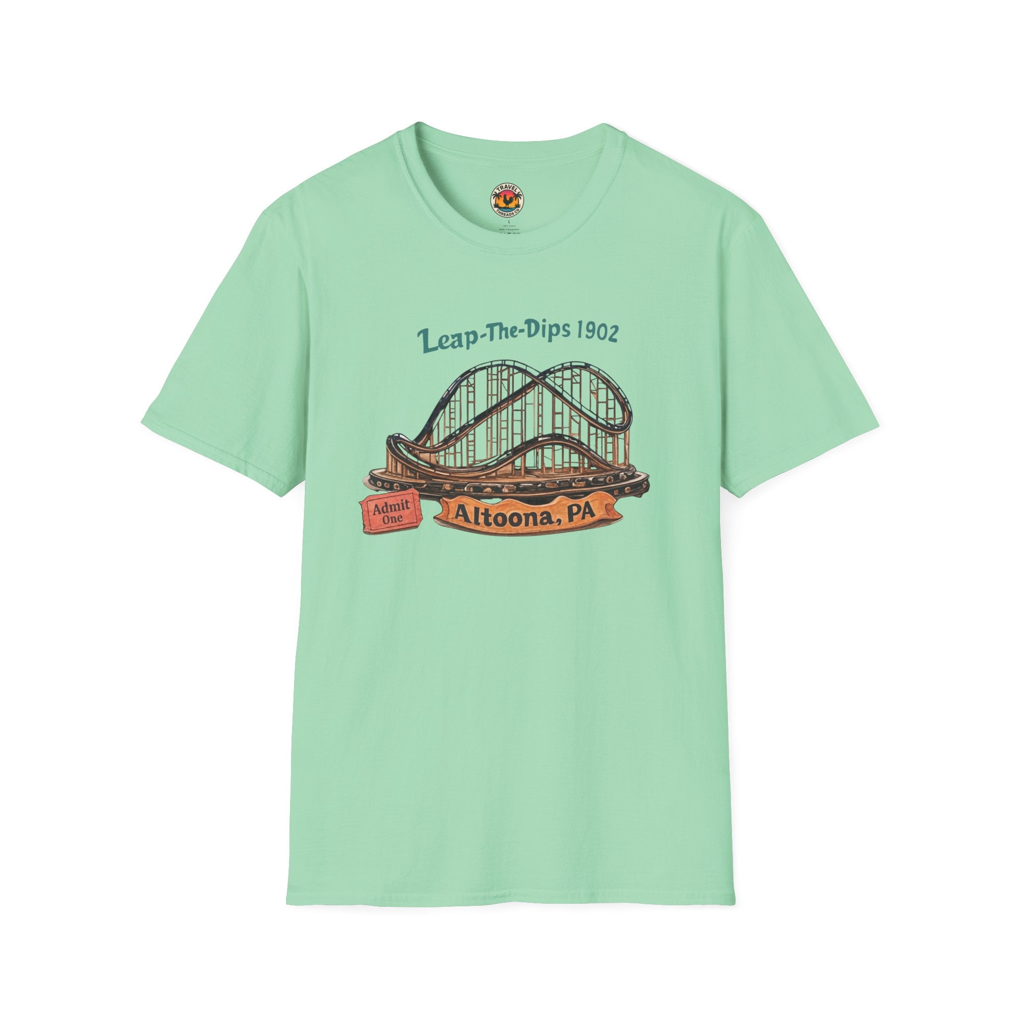 Roller Coaster T-Shirt — "Leap-The-Dips 1902" Altoona PA Vintage Tee