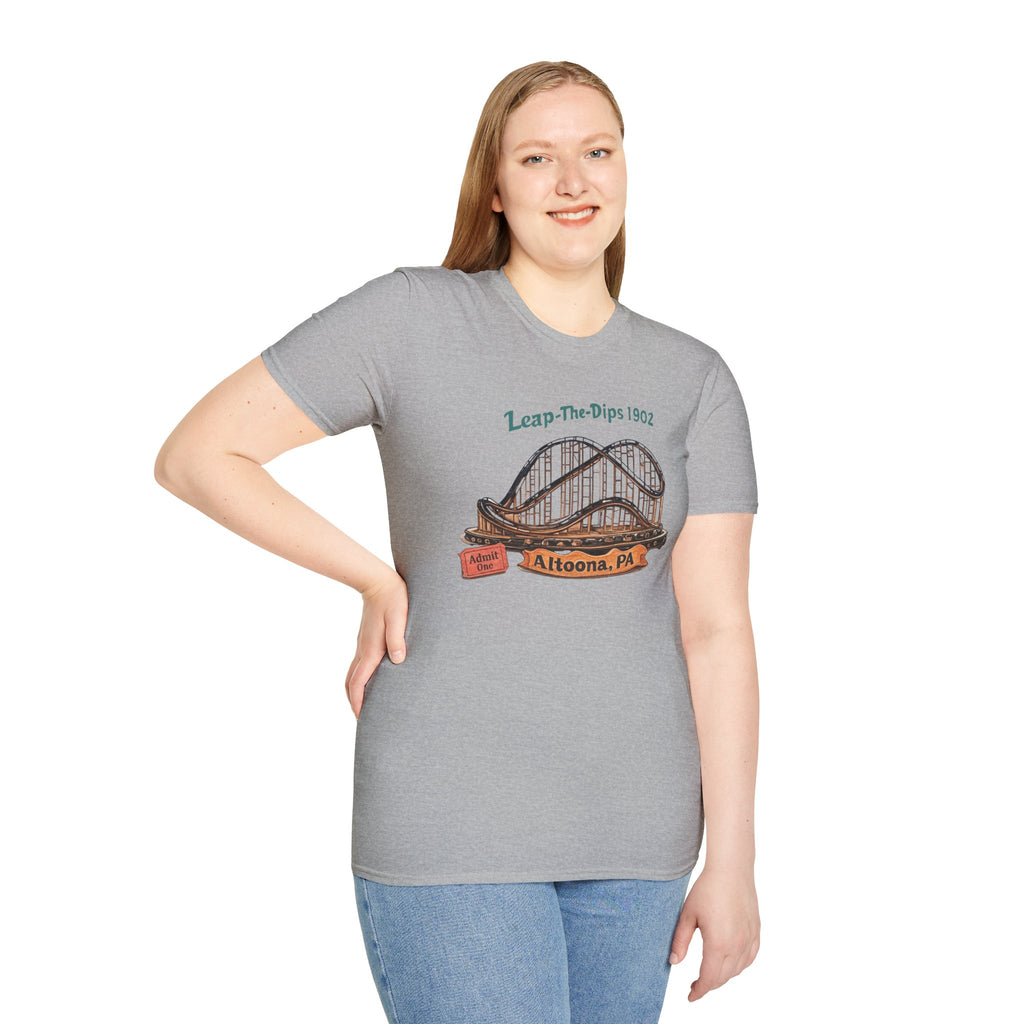 Roller Coaster T-Shirt — "Leap-The-Dips 1902" Altoona PA Vintage Tee