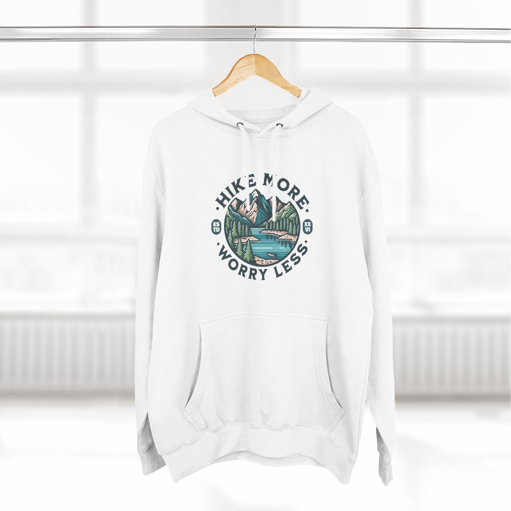 Hike More, Worry Less Fleece Hoodie