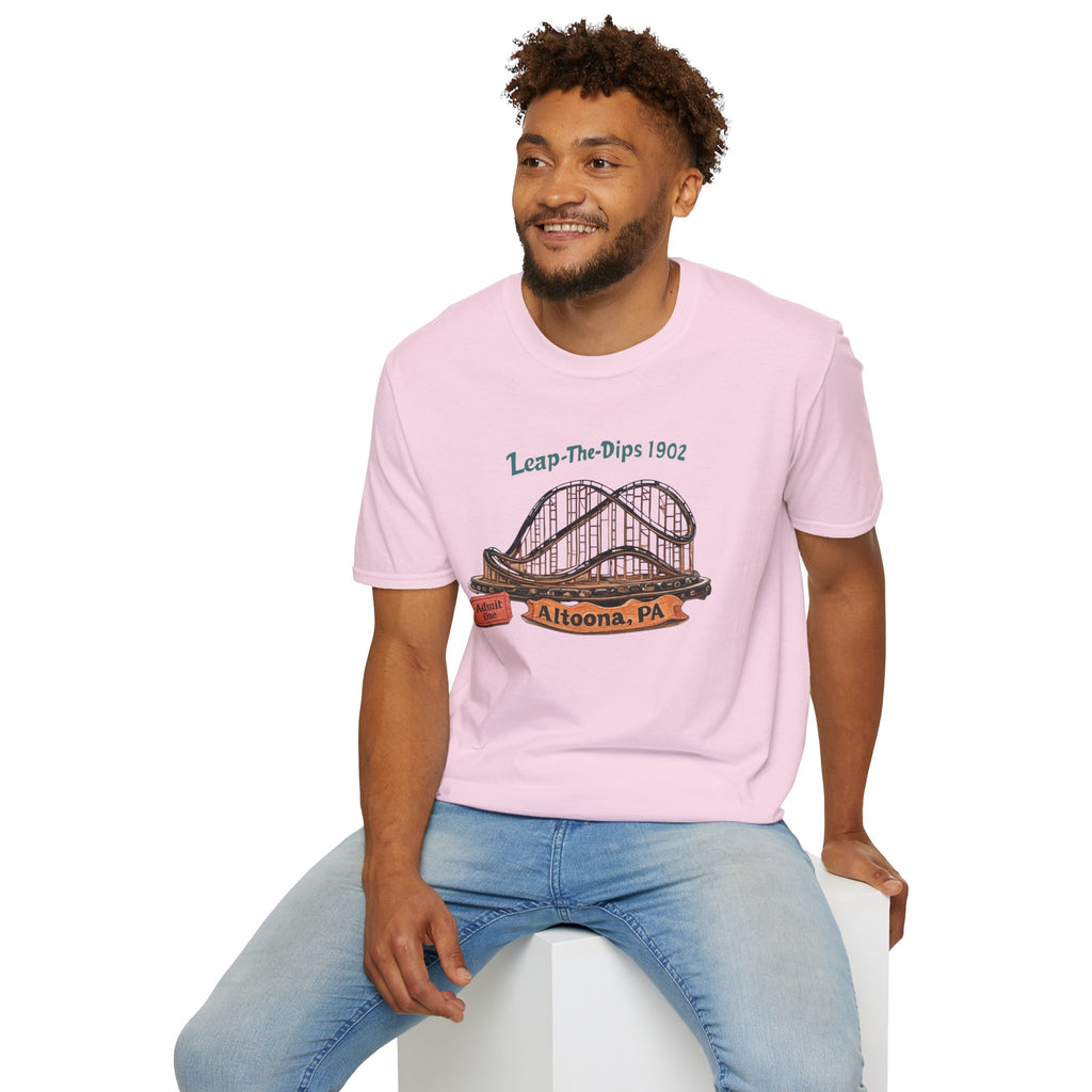 Roller Coaster T-Shirt — "Leap-The-Dips 1902" Altoona PA Vintage Tee