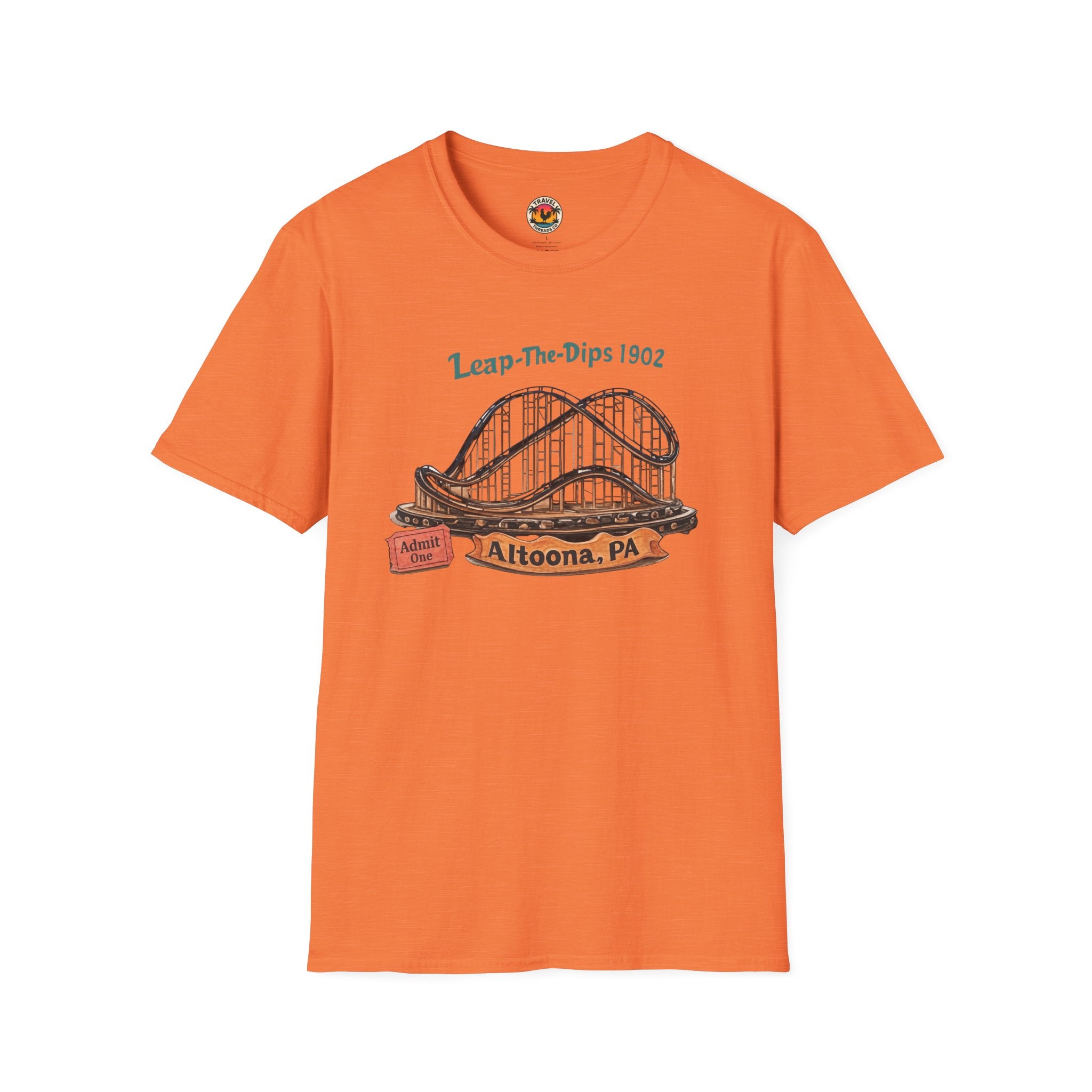 Roller Coaster T-Shirt — "Leap-The-Dips 1902" Altoona PA Vintage Tee