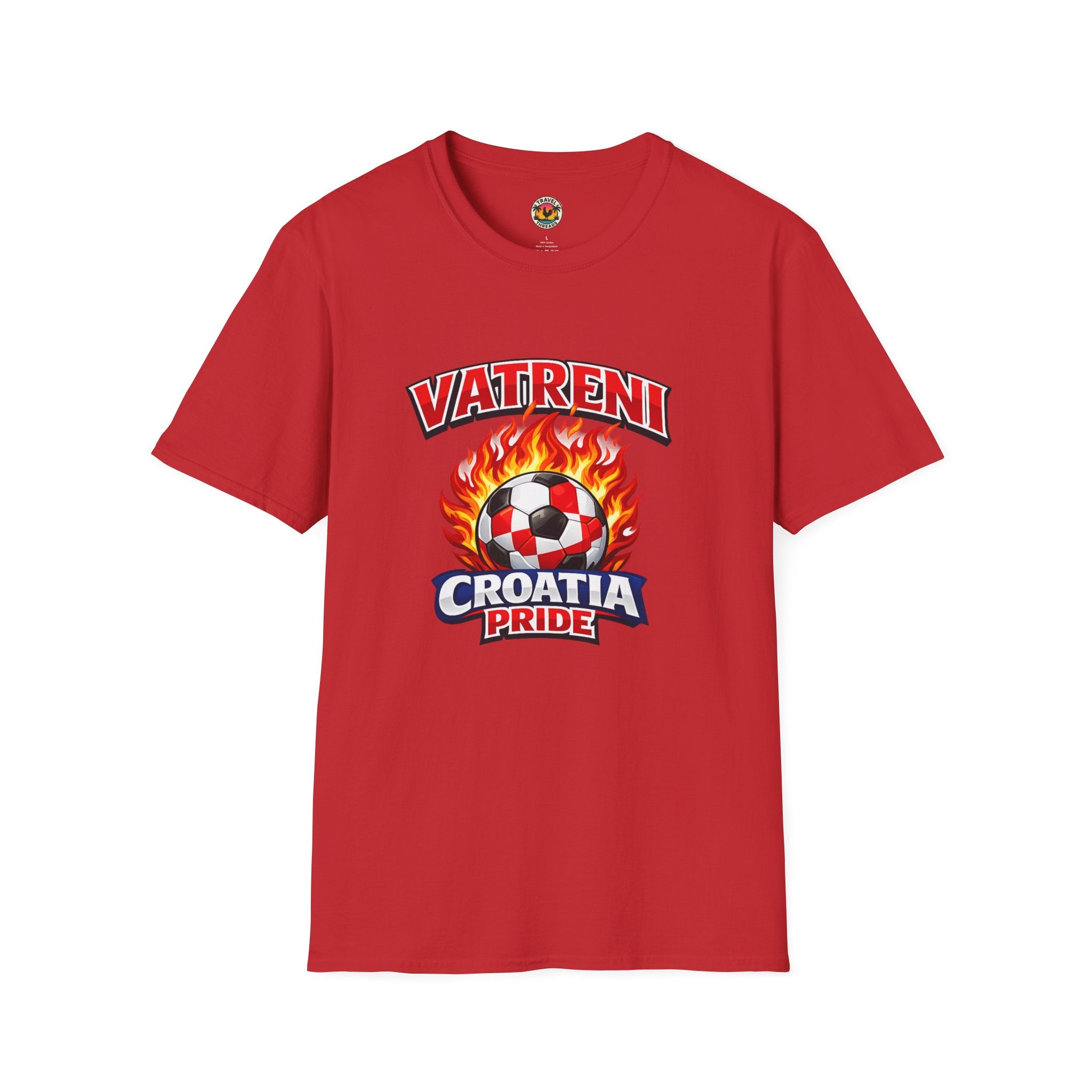 Vatreni Croatia Soccer Ball Flames T-Shirt