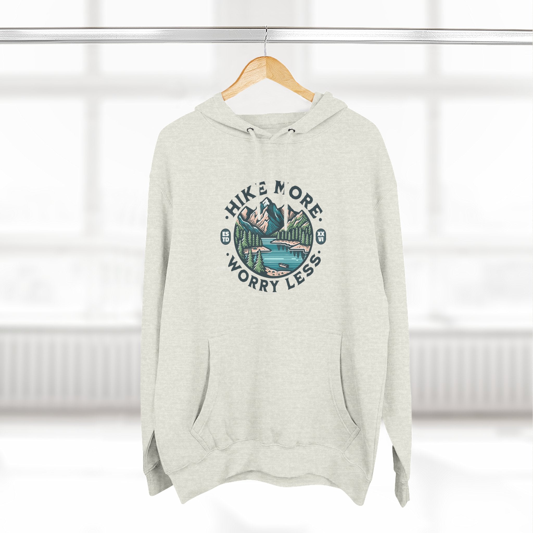 Hike More, Worry Less Fleece Hoodie