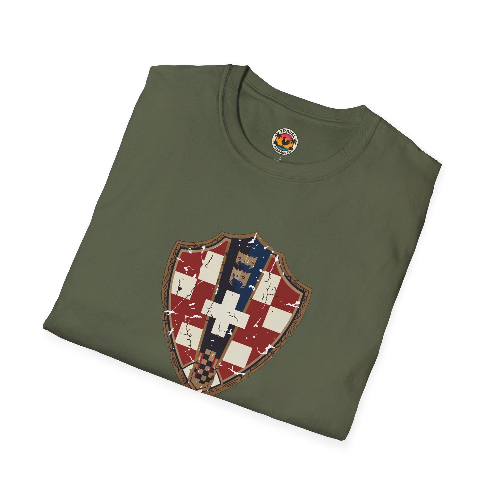 Croatian Crest T-Shirt — "Nikad Ne Odustaj" (Never Give Up)