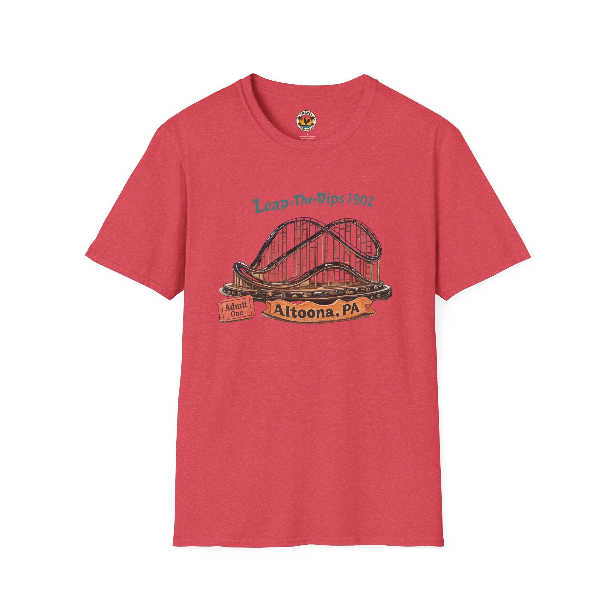 Roller Coaster T-Shirt — "Leap-The-Dips 1902" Altoona PA Vintage Tee