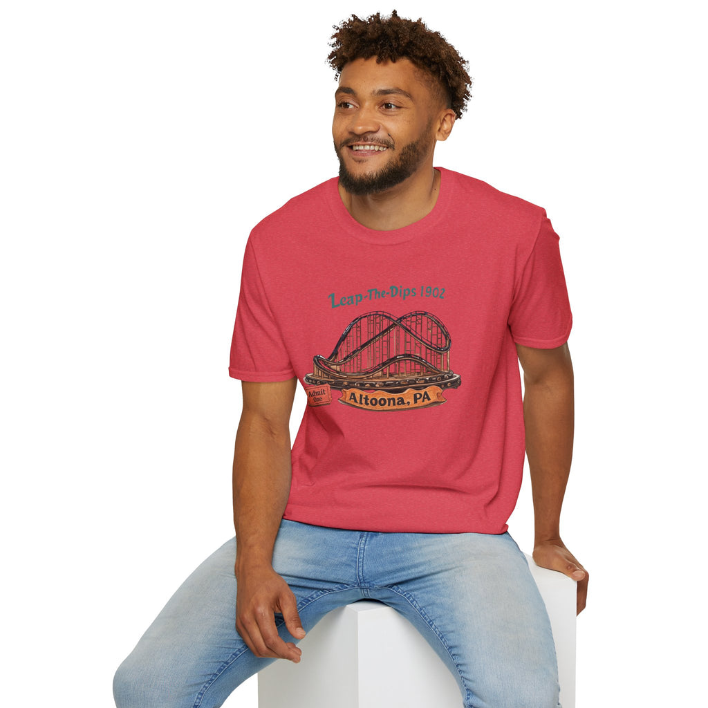 Roller Coaster T-Shirt — "Leap-The-Dips 1902" Altoona PA Vintage Tee