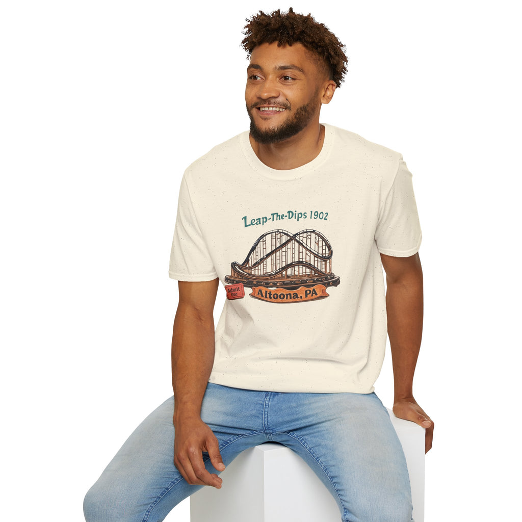 Roller Coaster T-Shirt — "Leap-The-Dips 1902" Altoona PA Vintage Tee
