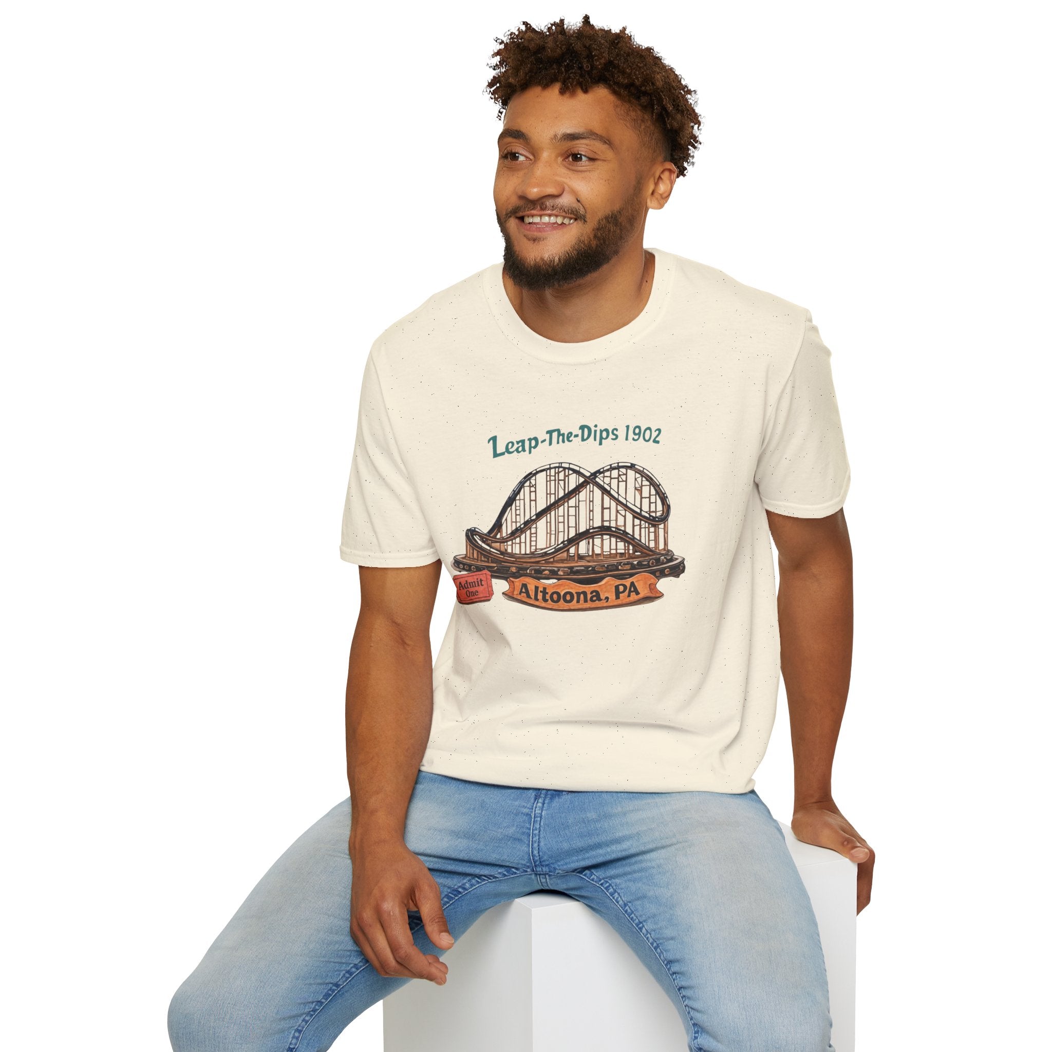 Roller Coaster T-Shirt — "Leap-The-Dips 1902" Altoona PA Vintage Tee