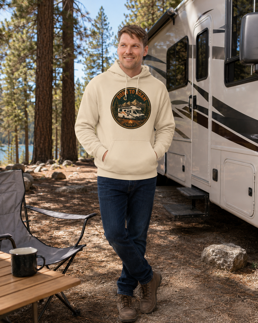 Born to Roam Hoodie – Travel & Adventure Unisex Sweatshirt