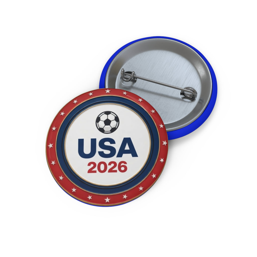 USA 2026 Soccer Pin Button — Red, White & Blue Supporter Badge
