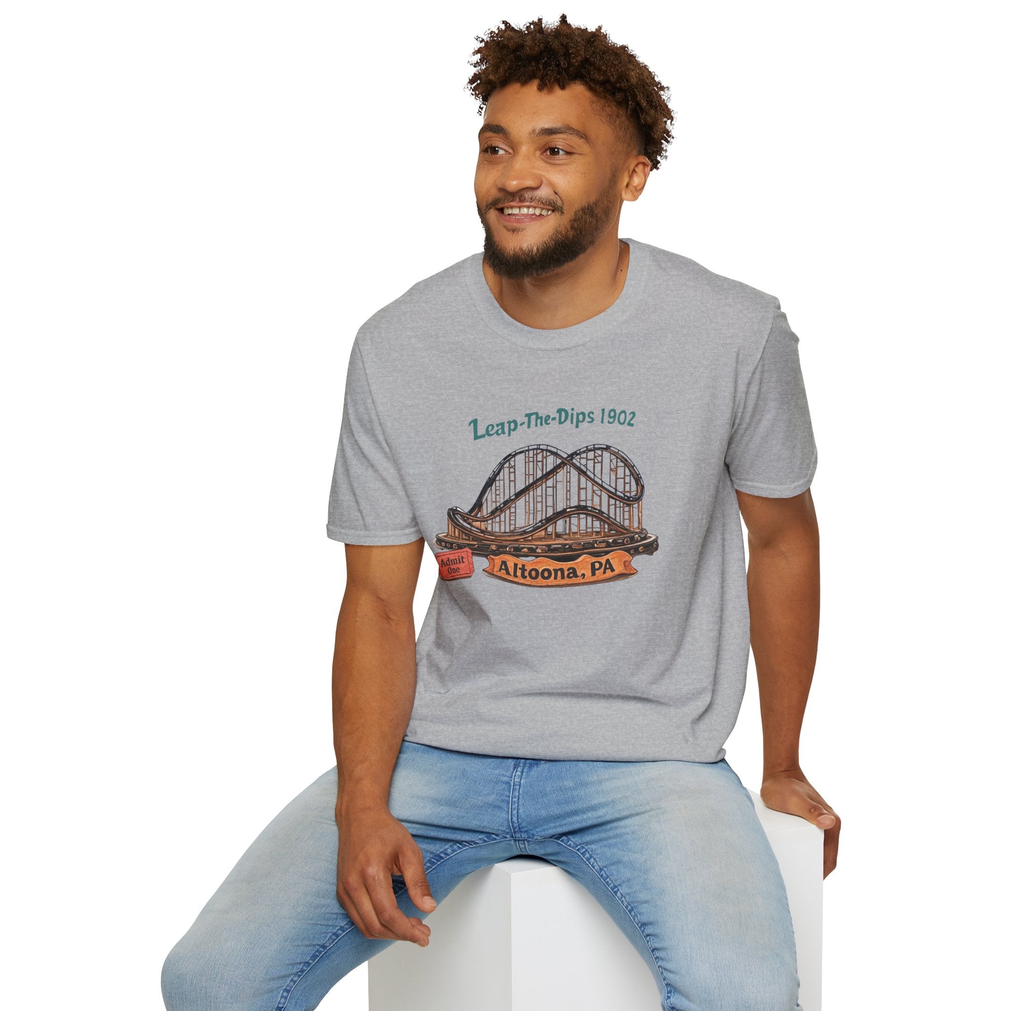 Roller Coaster T-Shirt — "Leap-The-Dips 1902" Altoona PA Vintage Tee