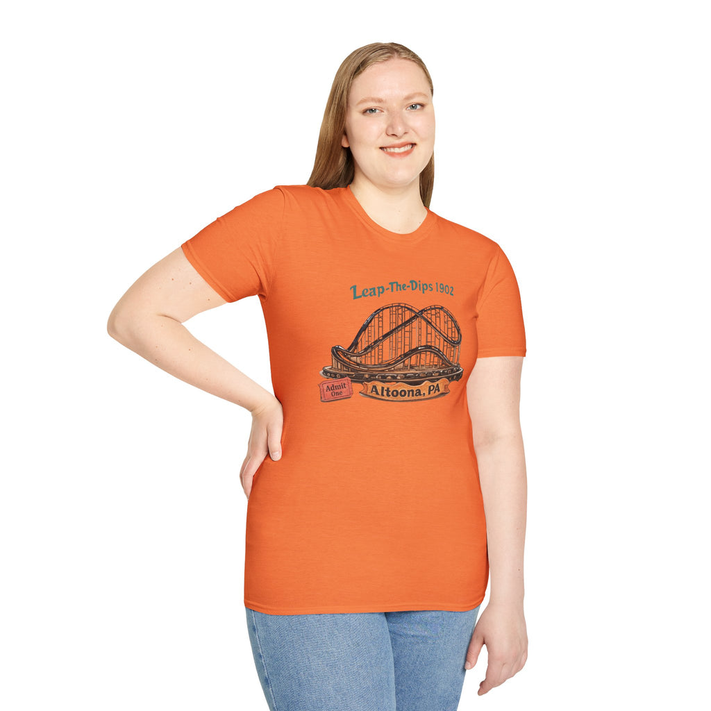 Roller Coaster T-Shirt — "Leap-The-Dips 1902" Altoona PA Vintage Tee