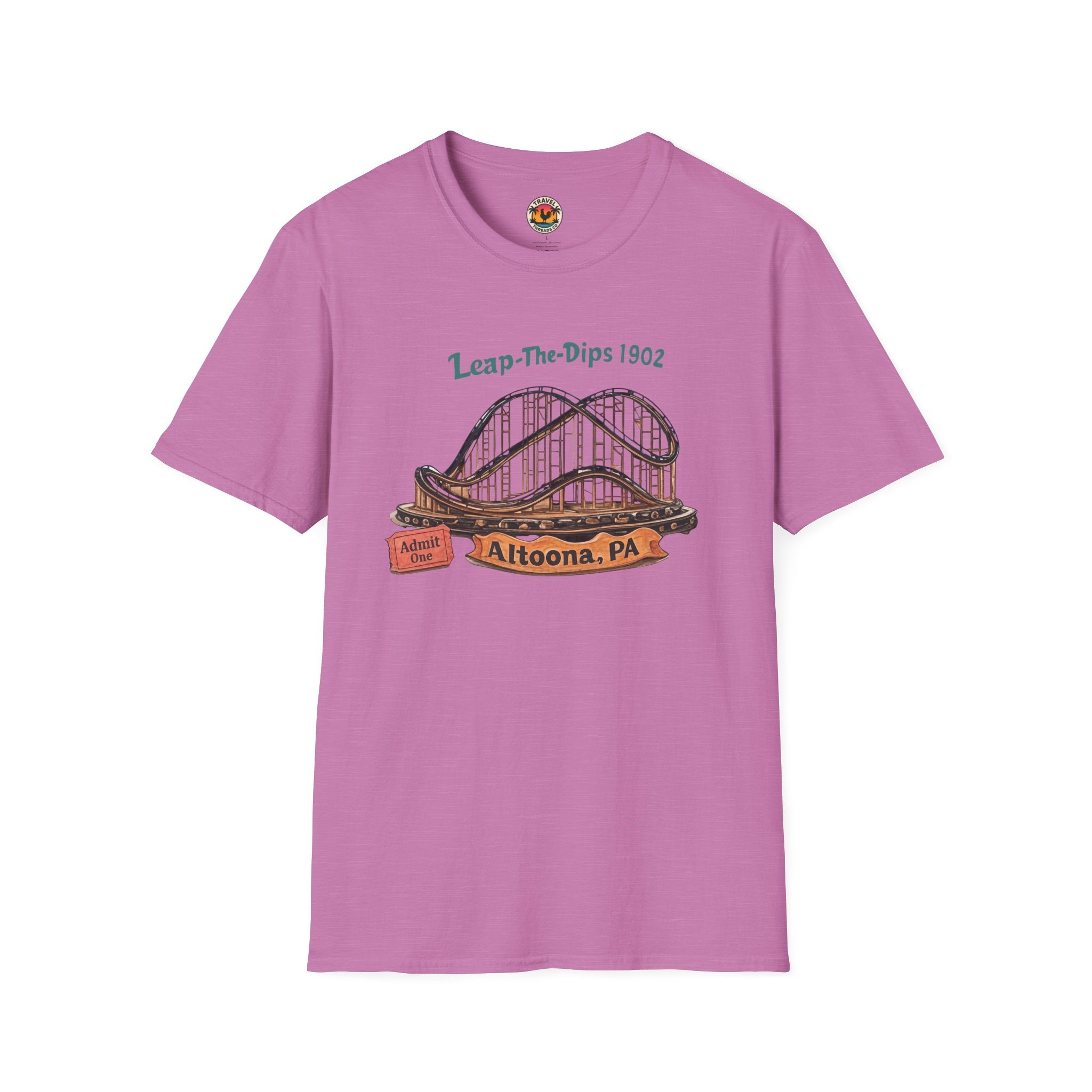 Roller Coaster T-Shirt — "Leap-The-Dips 1902" Altoona PA Vintage Tee