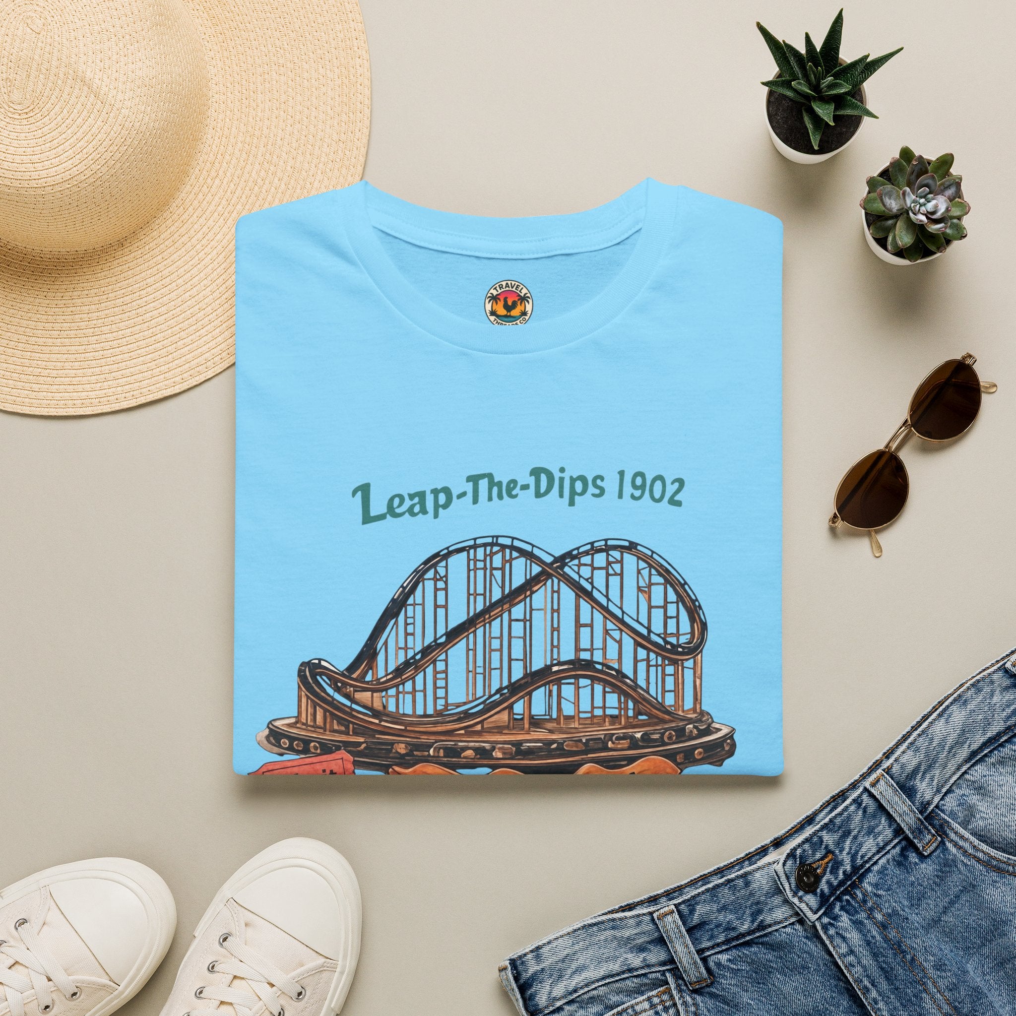 Roller Coaster T-Shirt — "Leap-The-Dips 1902" Altoona PA Vintage Tee