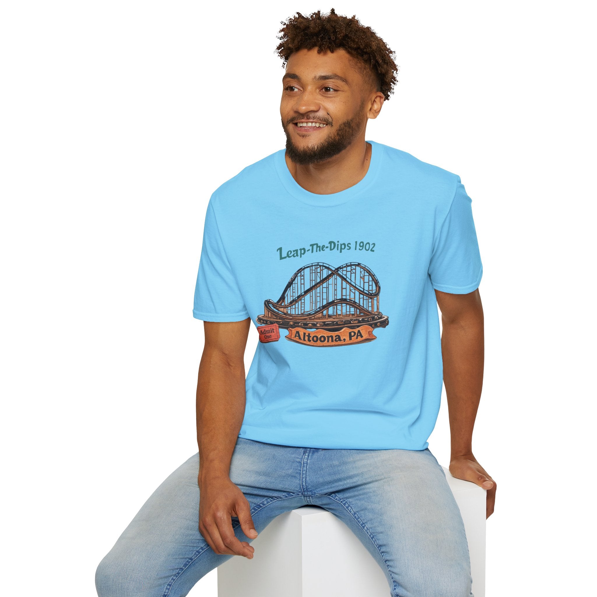 Roller Coaster T-Shirt — "Leap-The-Dips 1902" Altoona PA Vintage Tee