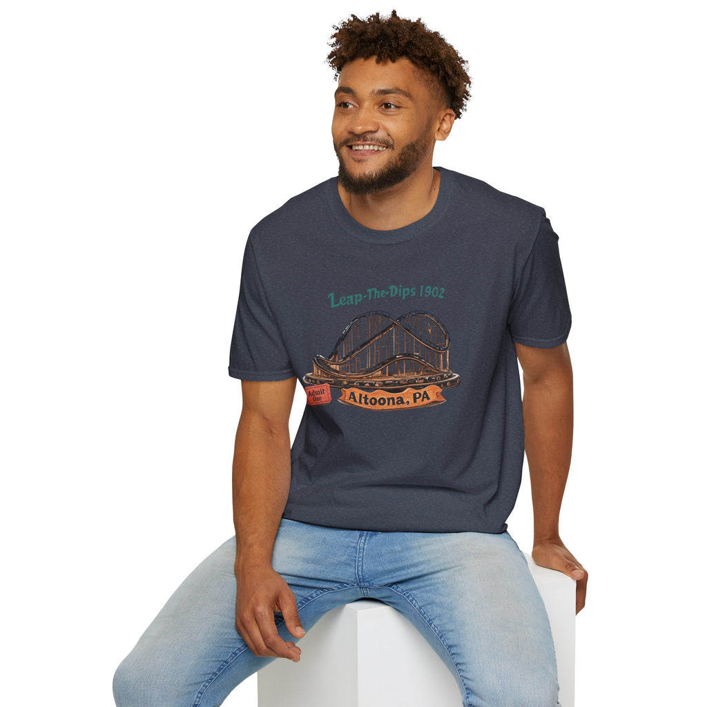 Roller Coaster T-Shirt — "Leap-The-Dips 1902" Altoona PA Vintage Tee