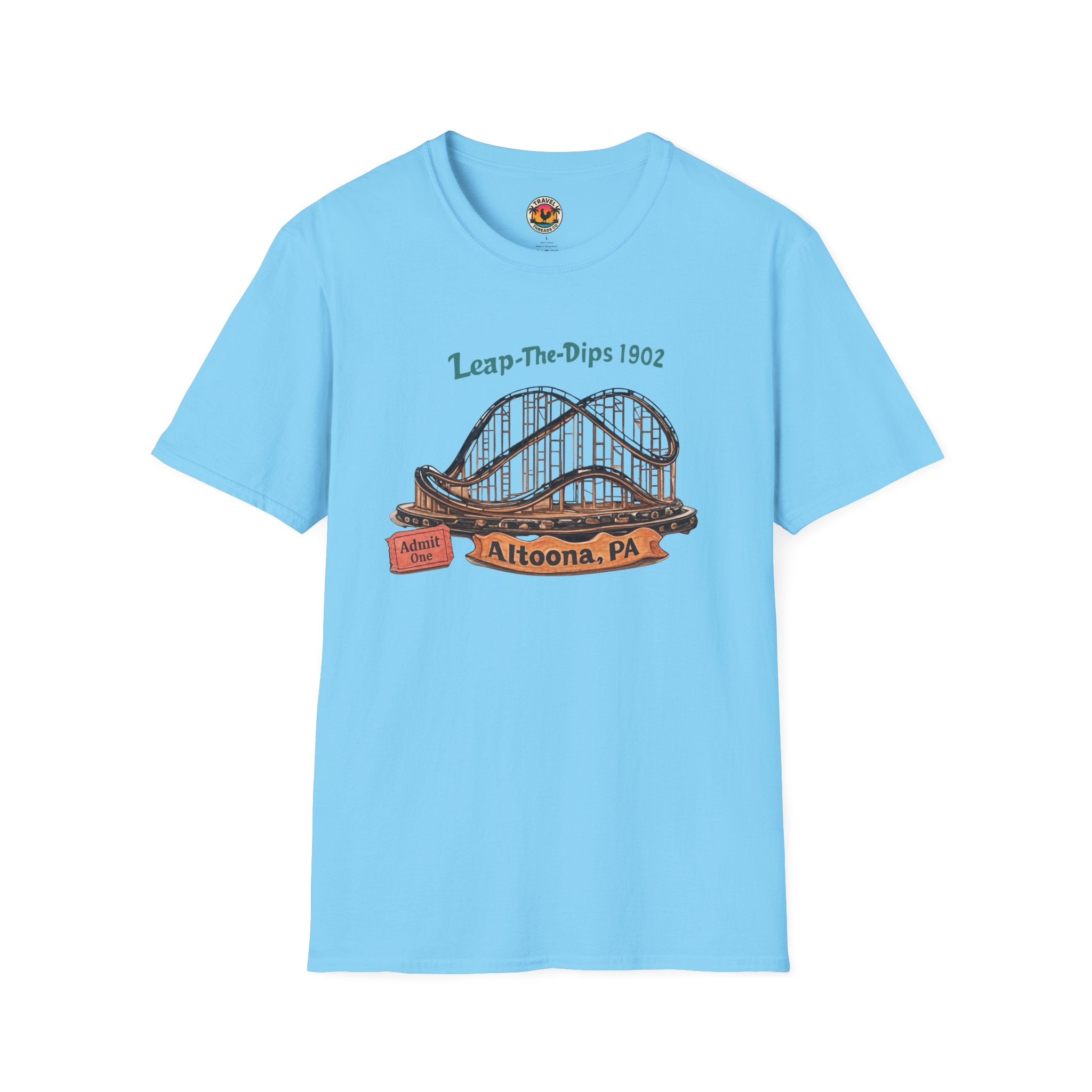 Roller Coaster T-Shirt — "Leap-The-Dips 1902" Altoona PA Vintage Tee