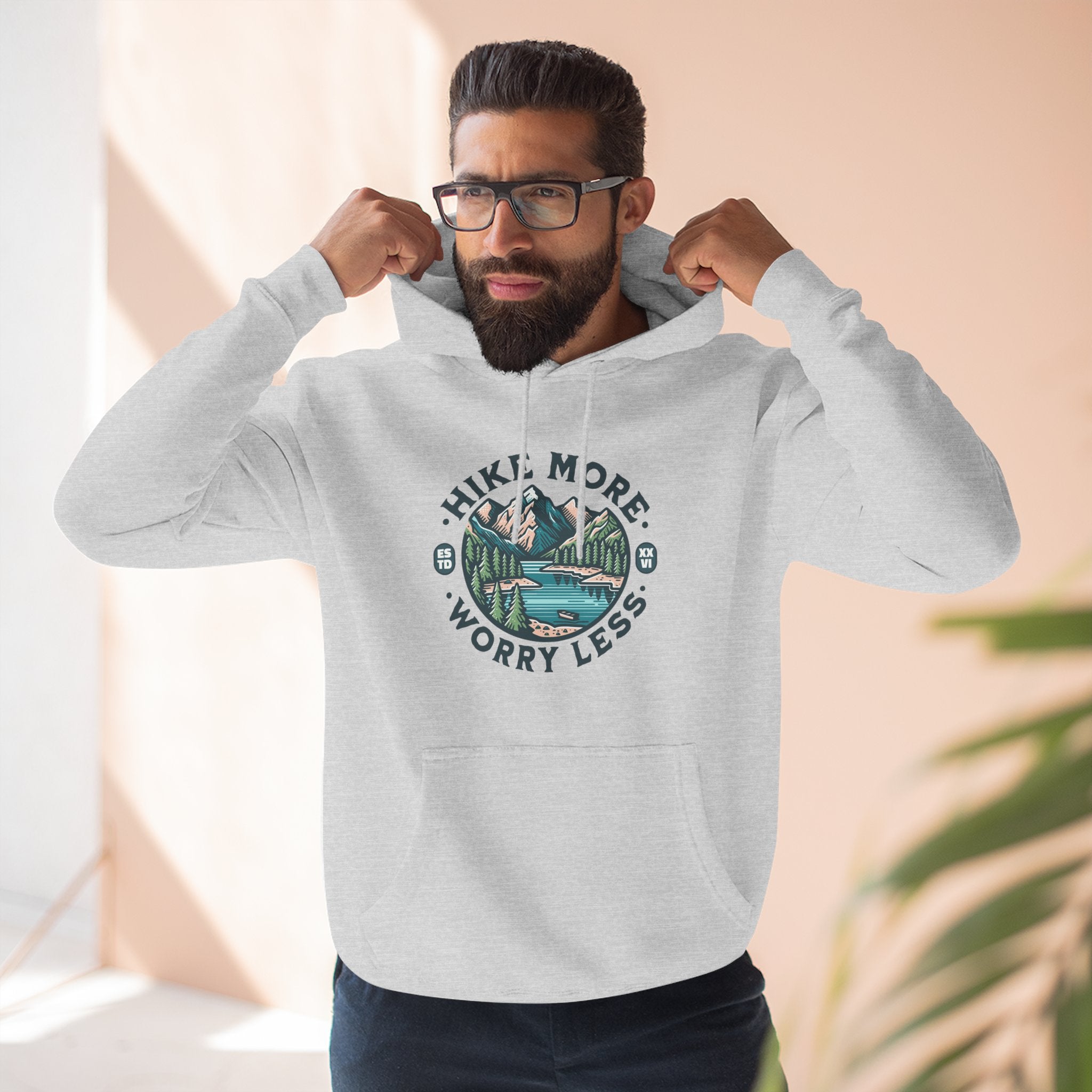 Hike More, Worry Less Fleece Hoodie