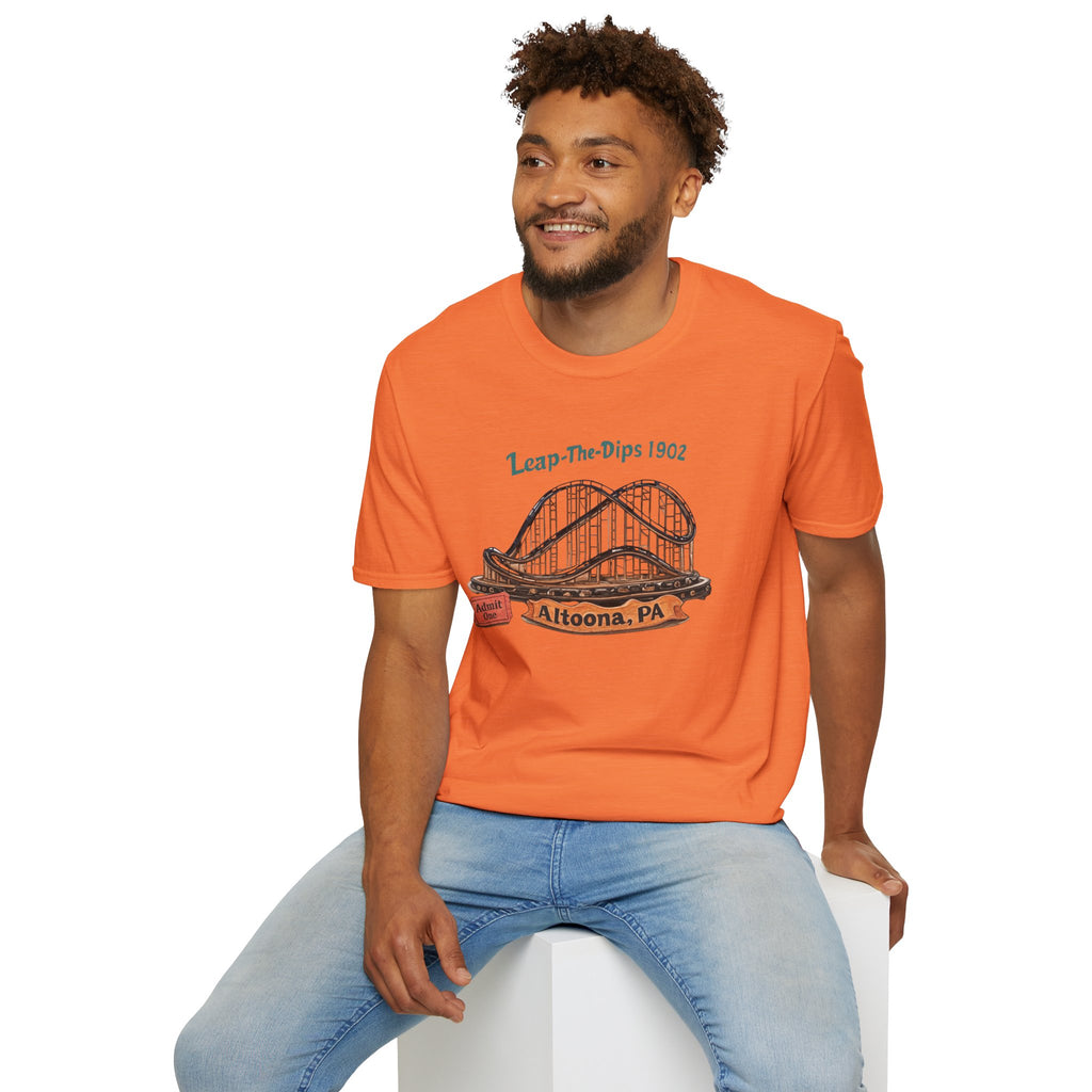 Roller Coaster T-Shirt — "Leap-The-Dips 1902" Altoona PA Vintage Tee