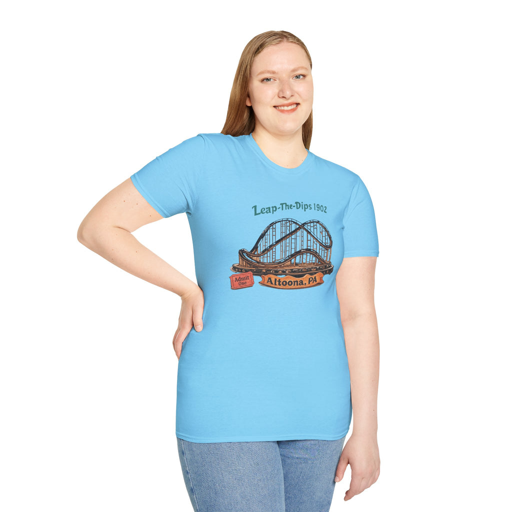 Roller Coaster T-Shirt — "Leap-The-Dips 1902" Altoona PA Vintage Tee