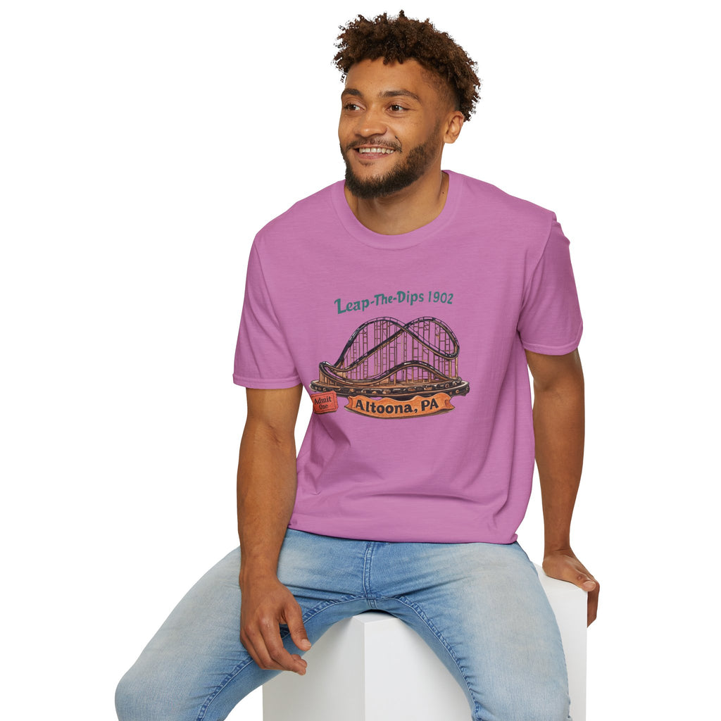 Roller Coaster T-Shirt — "Leap-The-Dips 1902" Altoona PA Vintage Tee