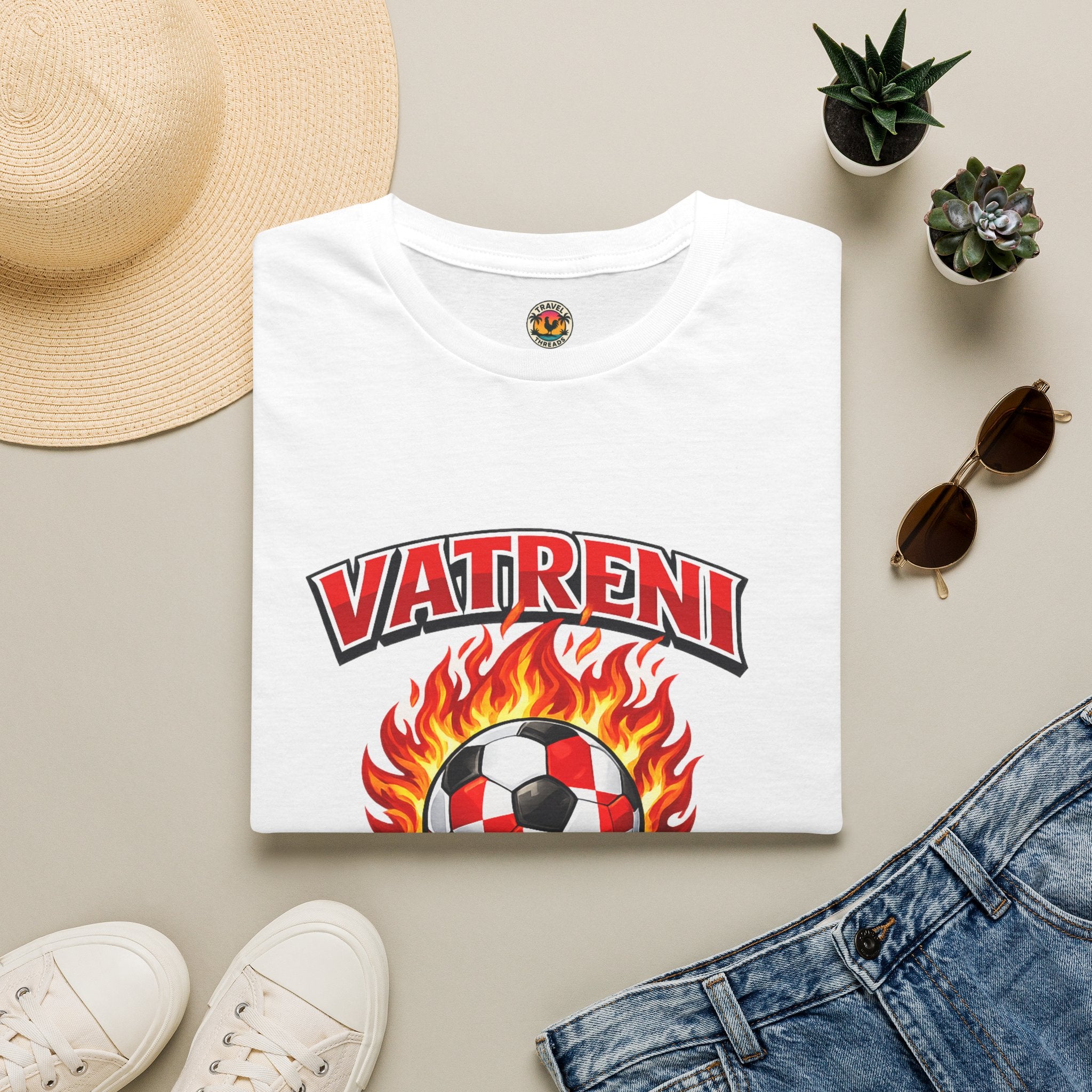 Vatreni Croatia Soccer Ball Flames T-Shirt