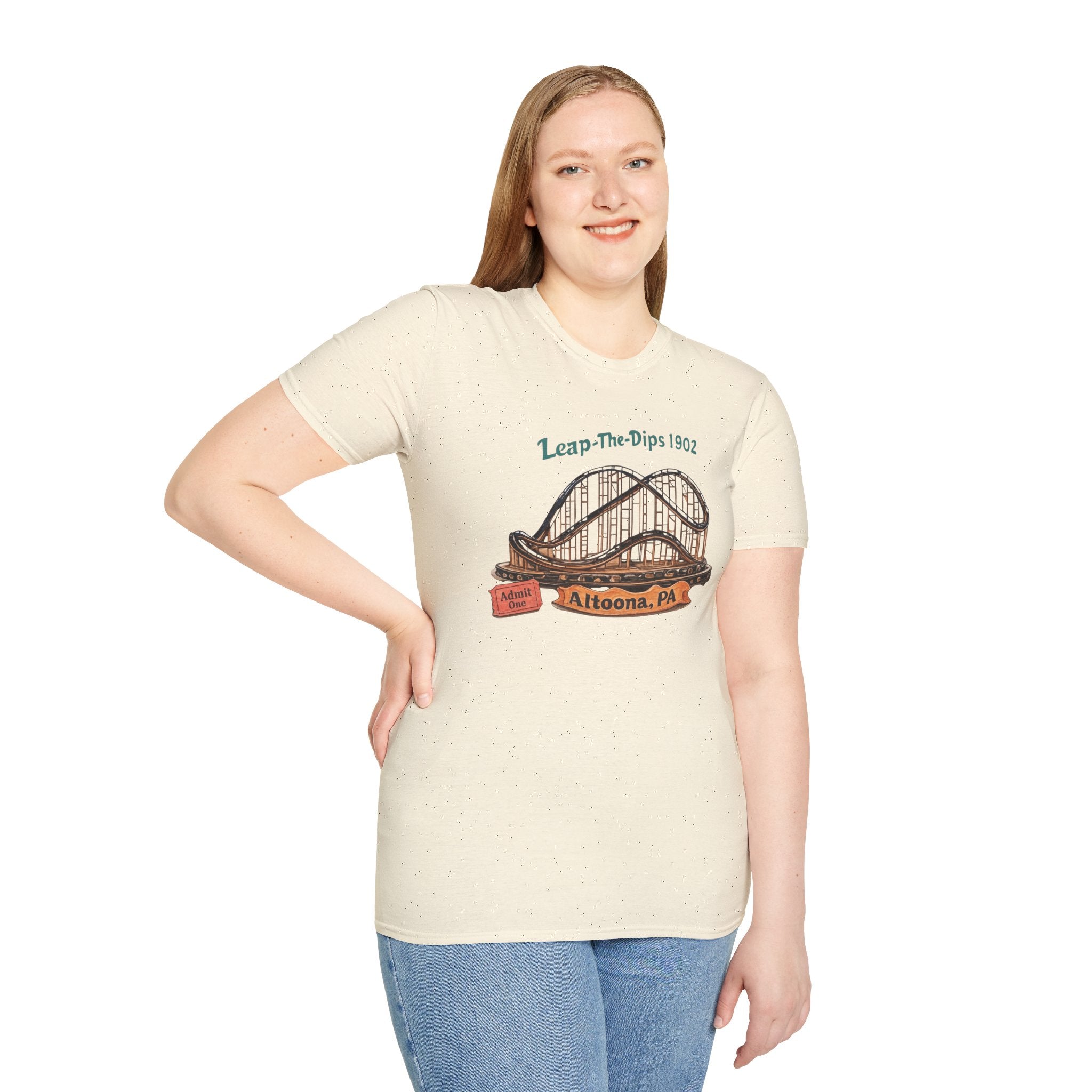 Roller Coaster T-Shirt — "Leap-The-Dips 1902" Altoona PA Vintage Tee