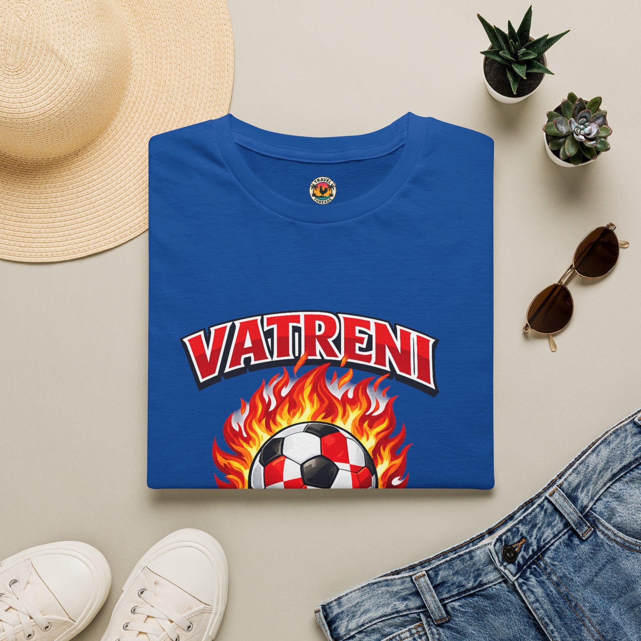 Vatreni Croatia Soccer Ball Flames T-Shirt