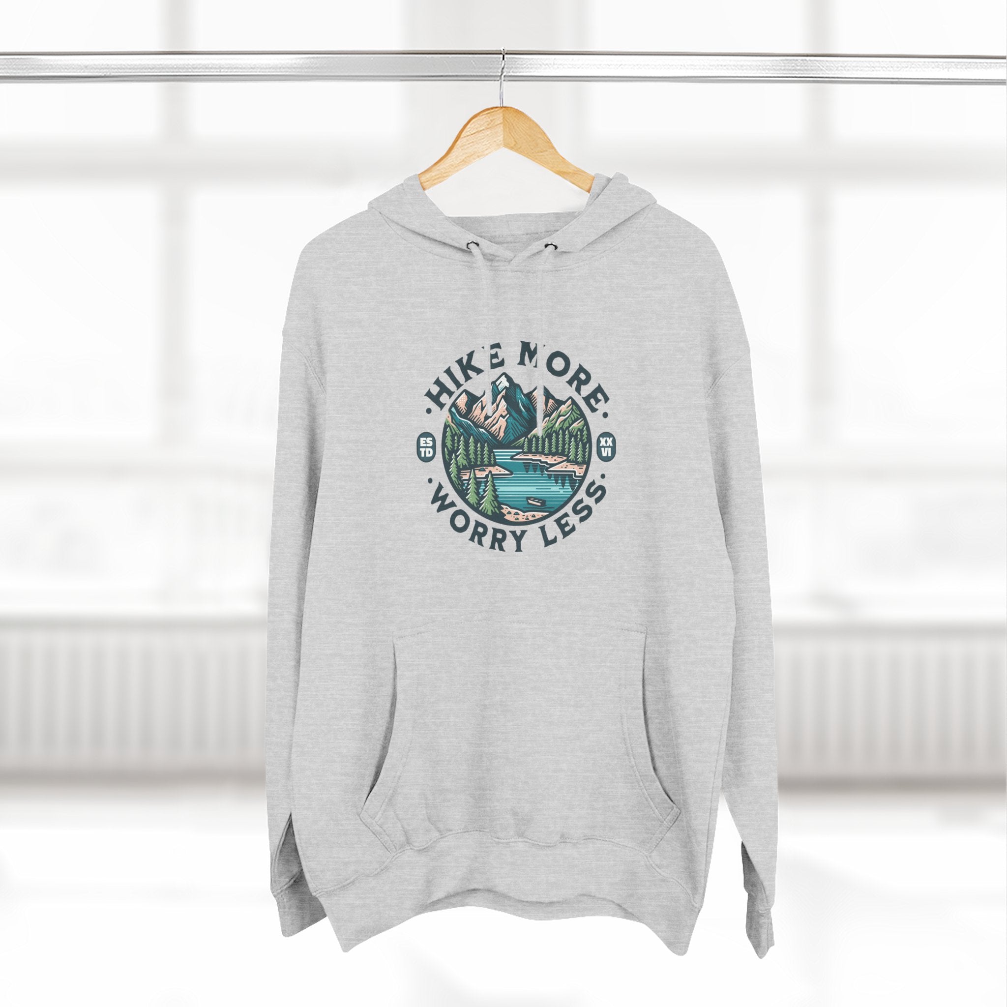 Hike More, Worry Less Fleece Hoodie