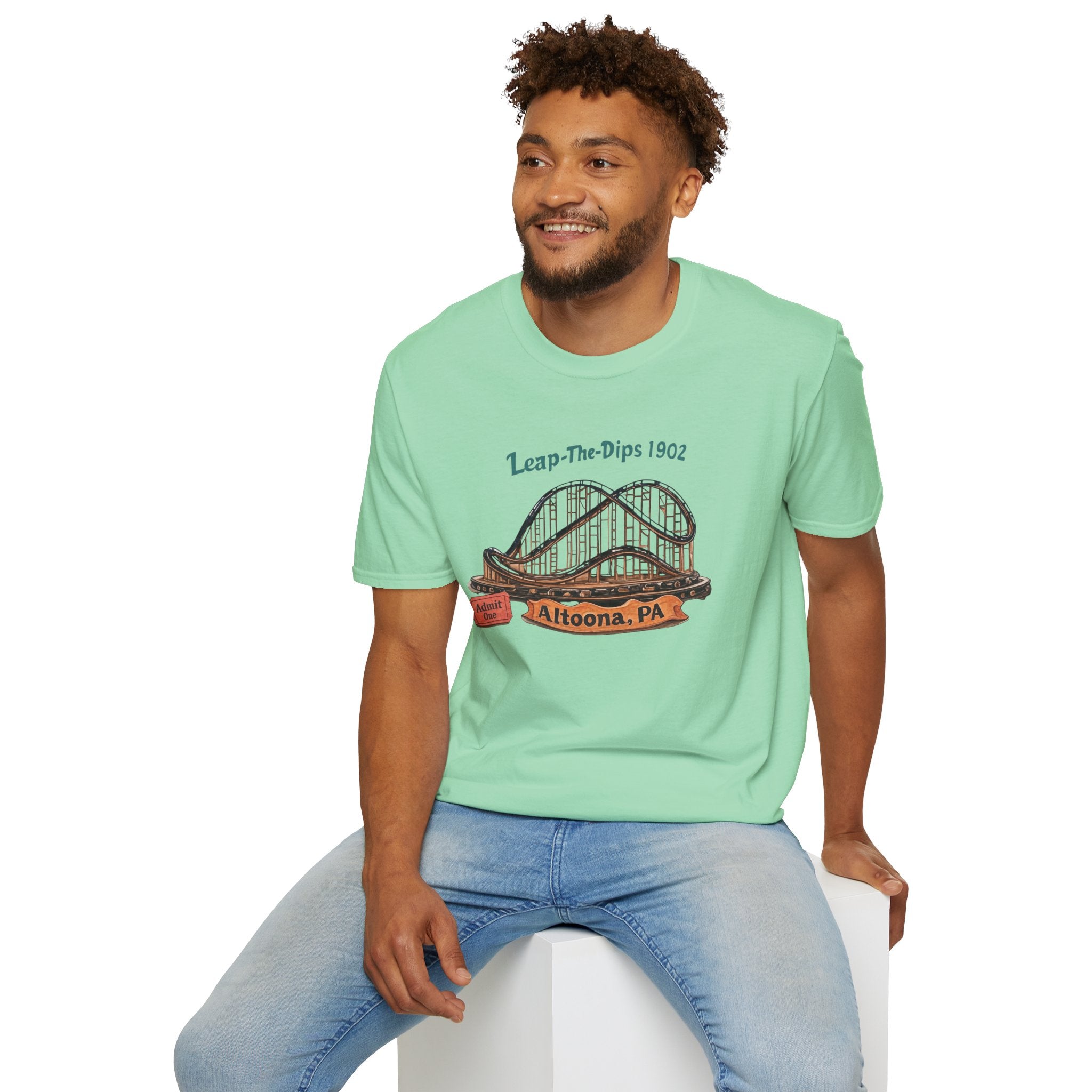 Roller Coaster T-Shirt — "Leap-The-Dips 1902" Altoona PA Vintage Tee
