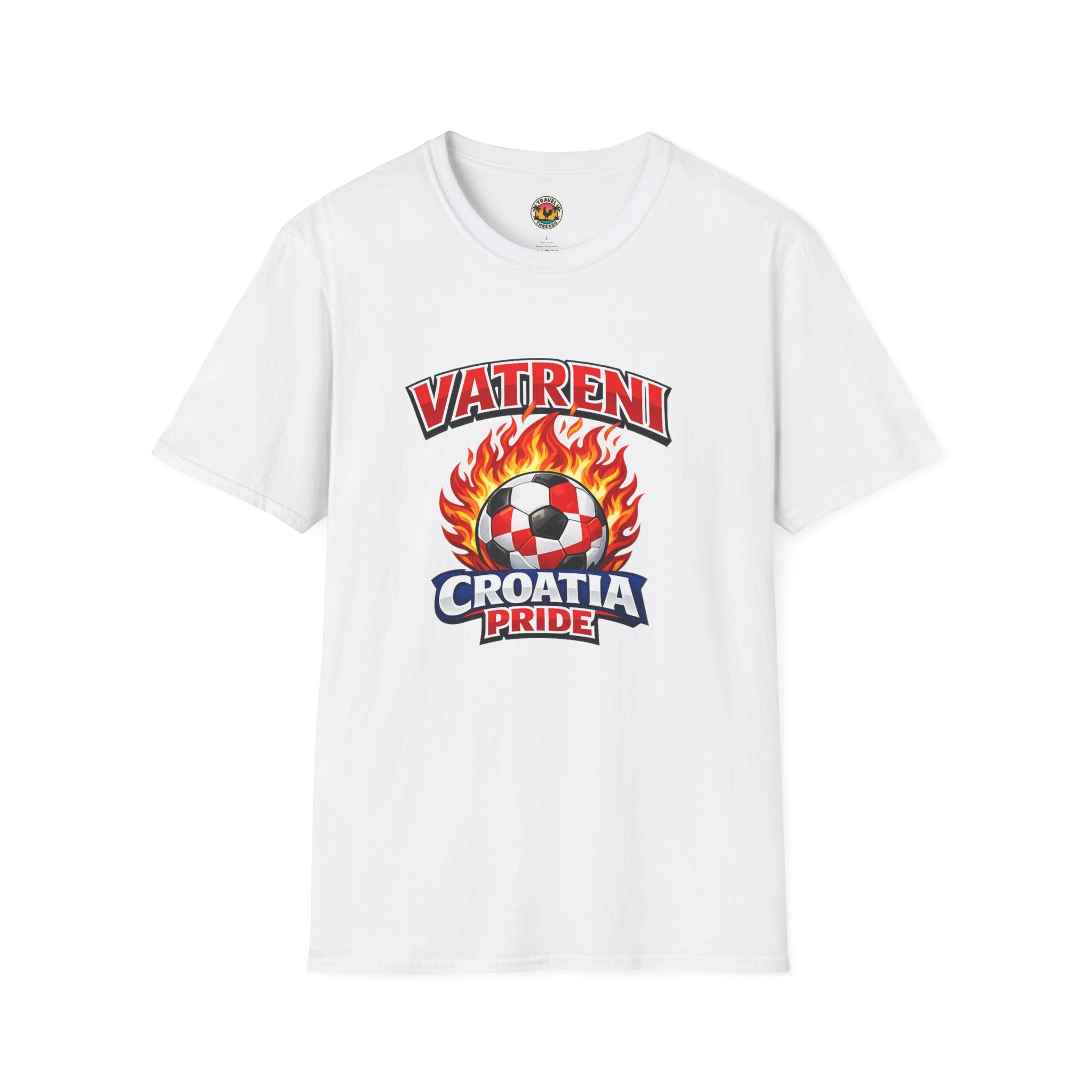 Vatreni Croatia Soccer Ball Flames T-Shirt
