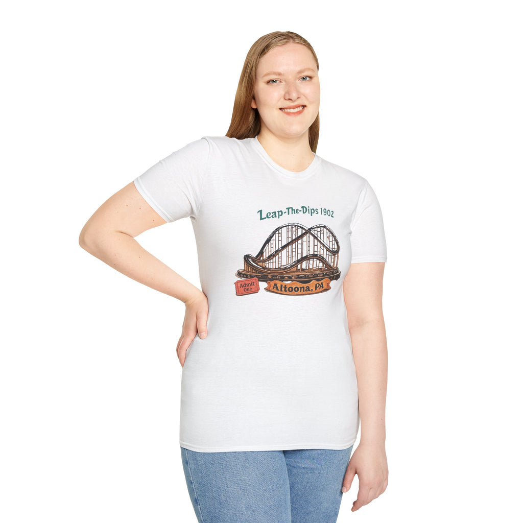 Roller Coaster T-Shirt — "Leap-The-Dips 1902" Altoona PA Vintage Tee