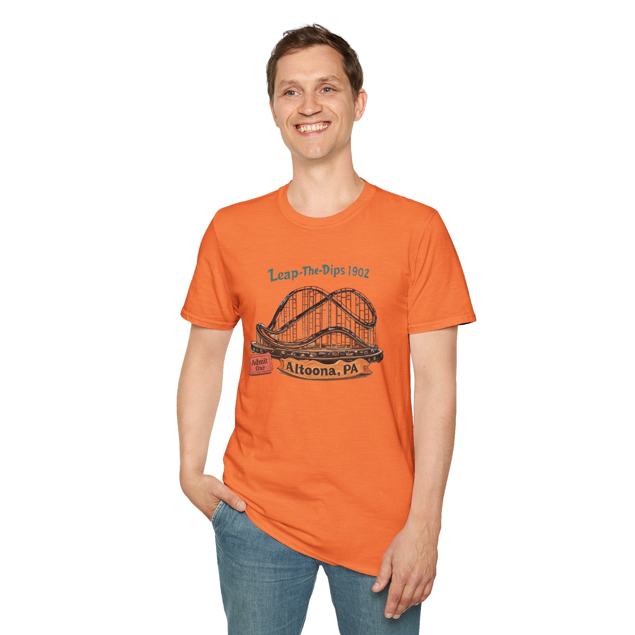 Roller Coaster T-Shirt — "Leap-The-Dips 1902" Altoona PA Vintage Tee