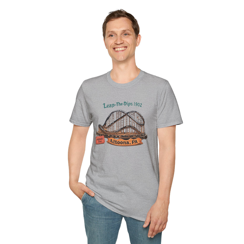 Roller Coaster T-Shirt — "Leap-The-Dips 1902" Altoona PA Vintage Tee