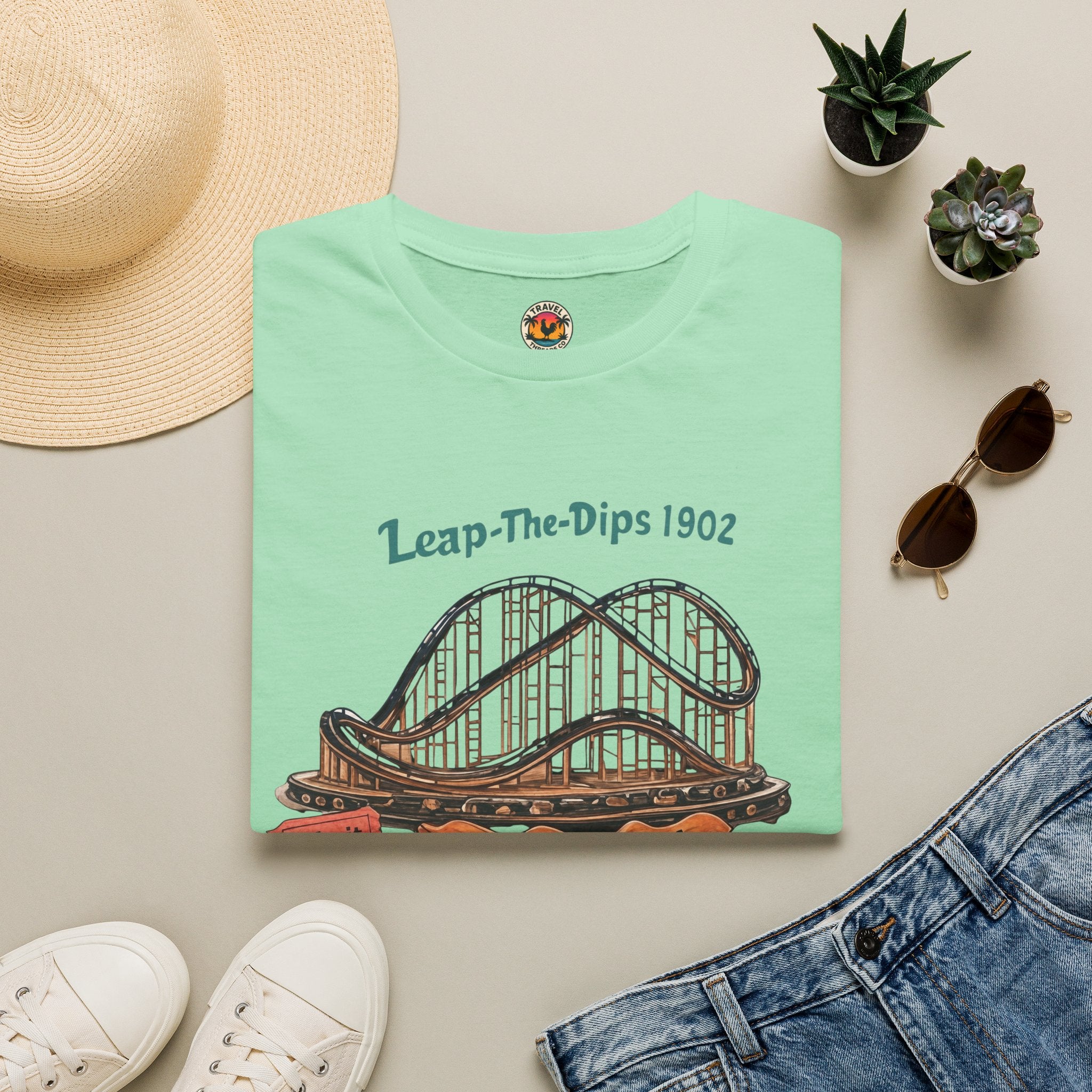 Roller Coaster T-Shirt — "Leap-The-Dips 1902" Altoona PA Vintage Tee
