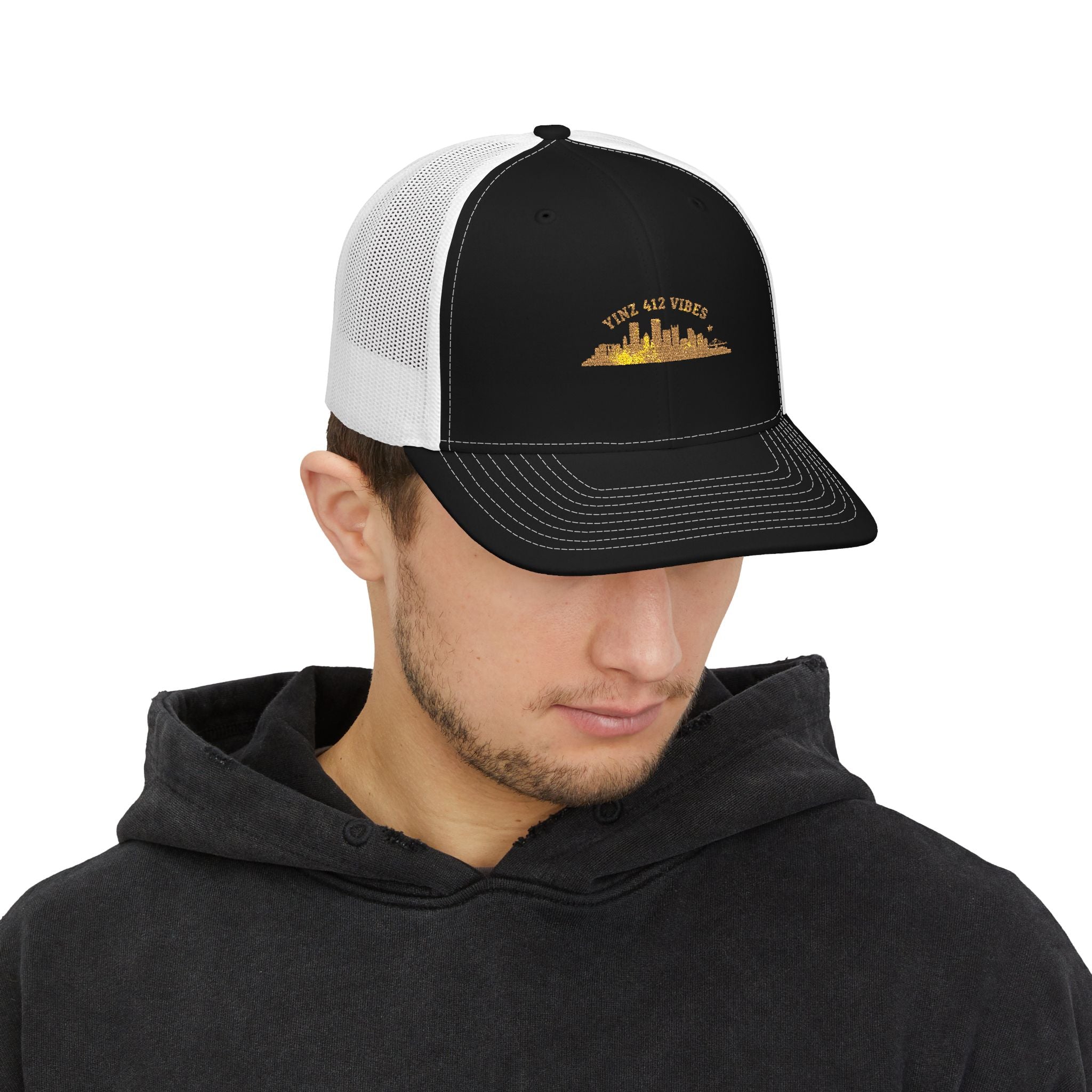 City Skyline Snapback Trucker Cap — "Love All Vibes" Embroidered