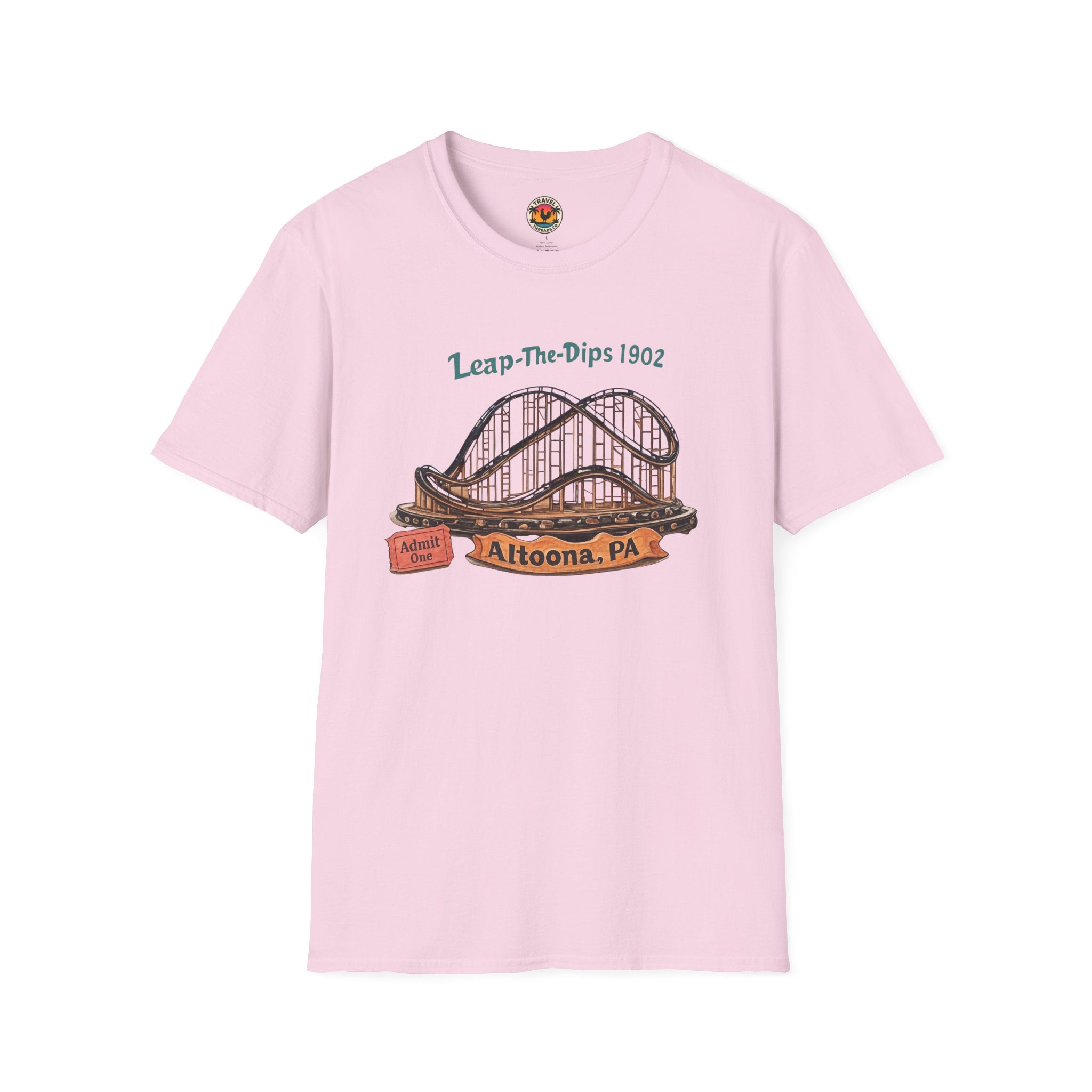 Roller Coaster T-Shirt — "Leap-The-Dips 1902" Altoona PA Vintage Tee