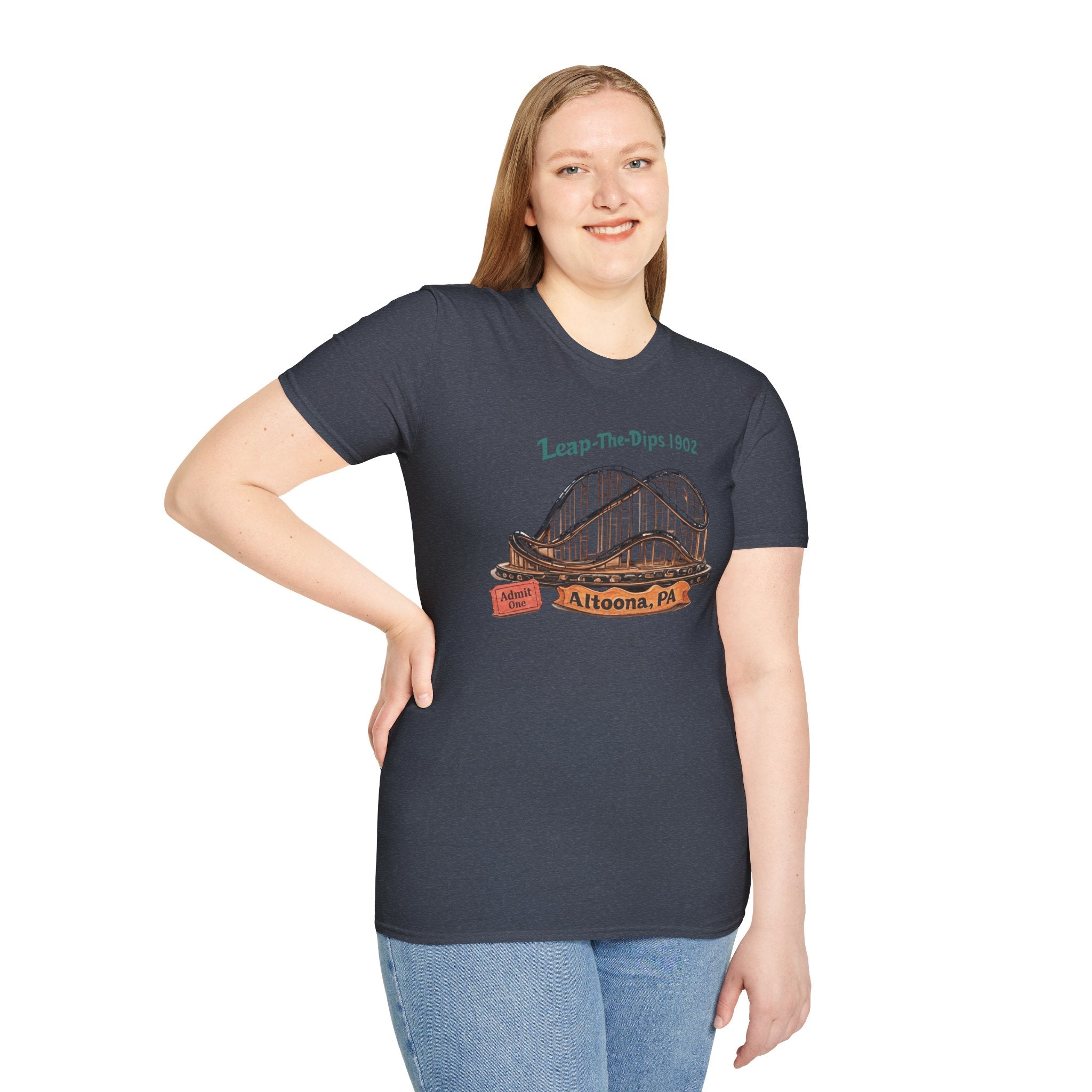 Roller Coaster T-Shirt — "Leap-The-Dips 1902" Altoona PA Vintage Tee