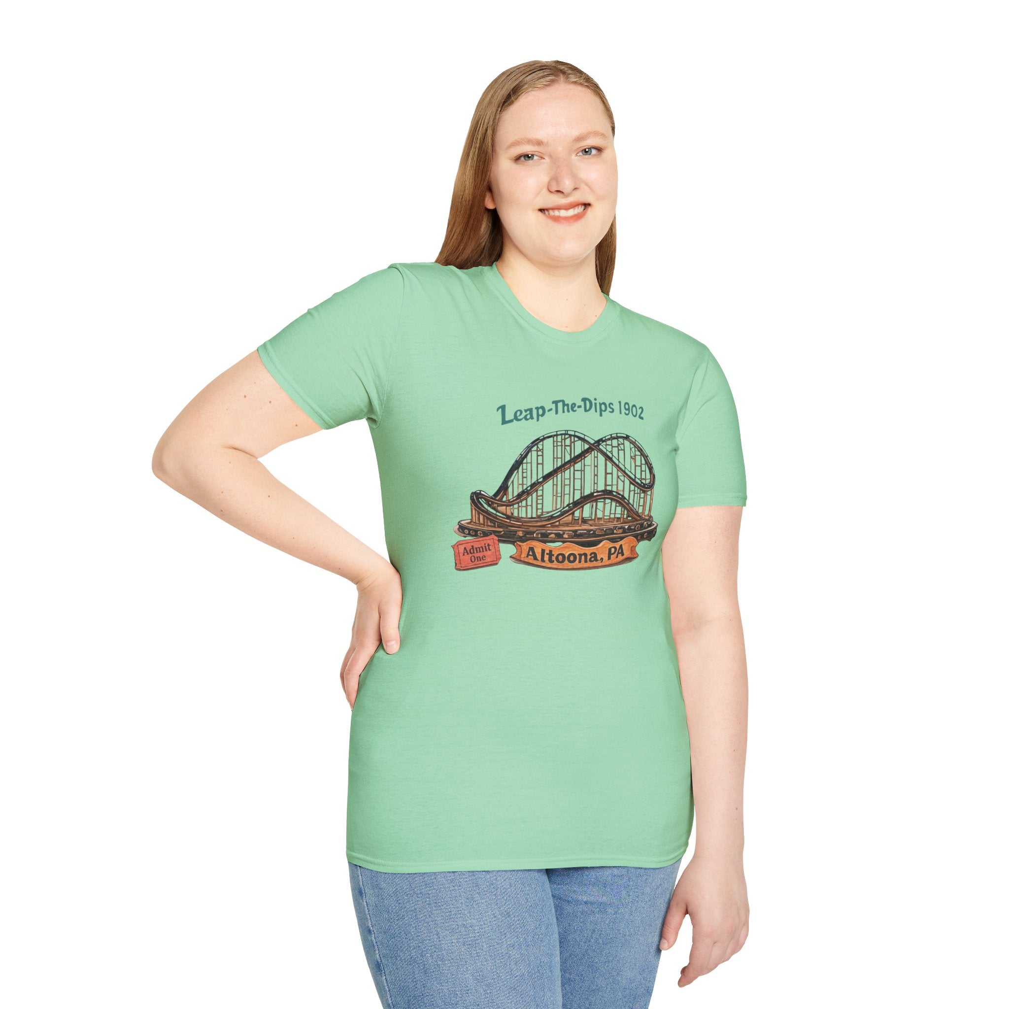 Roller Coaster T-Shirt — "Leap-The-Dips 1902" Altoona PA Vintage Tee