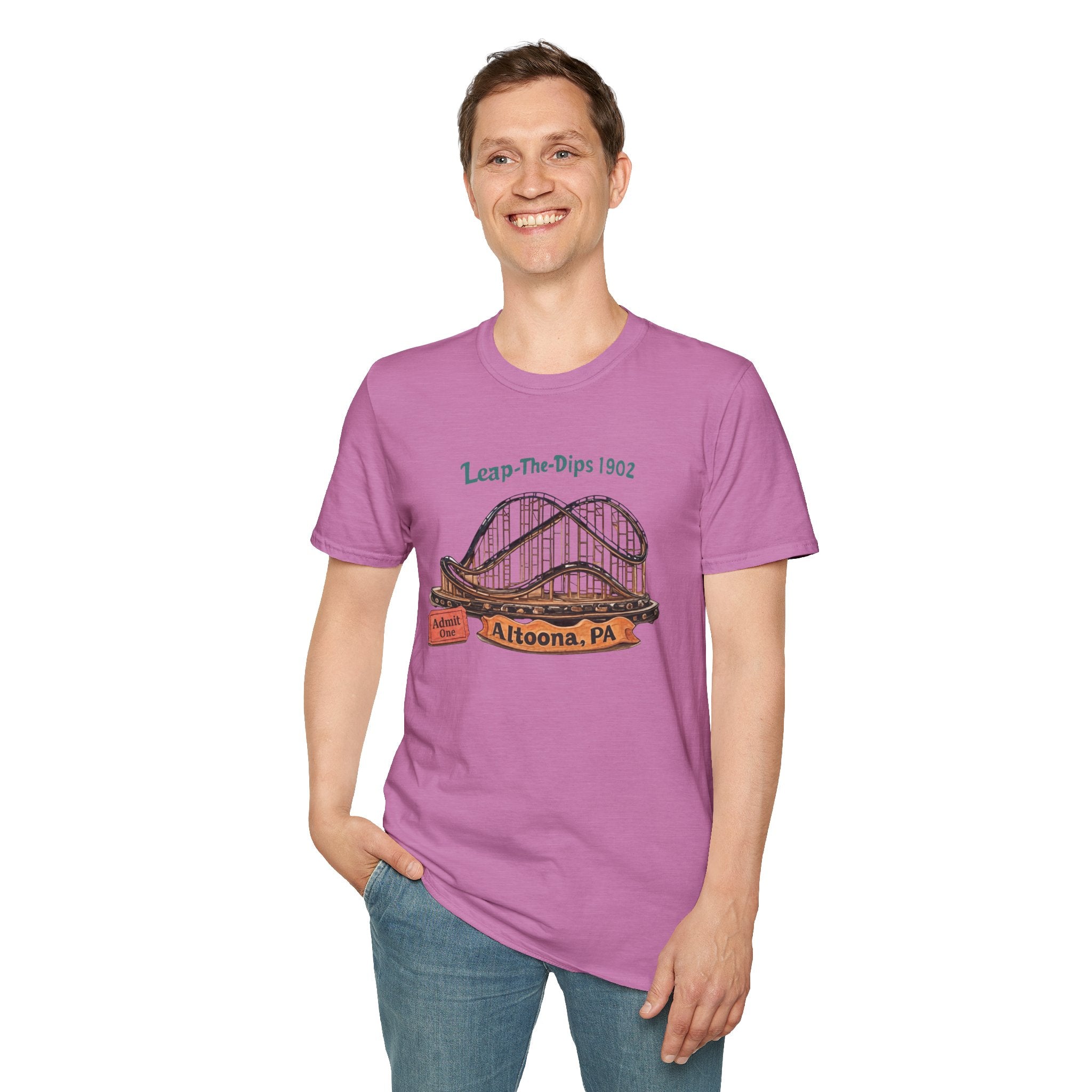 Roller Coaster T-Shirt — "Leap-The-Dips 1902" Altoona PA Vintage Tee