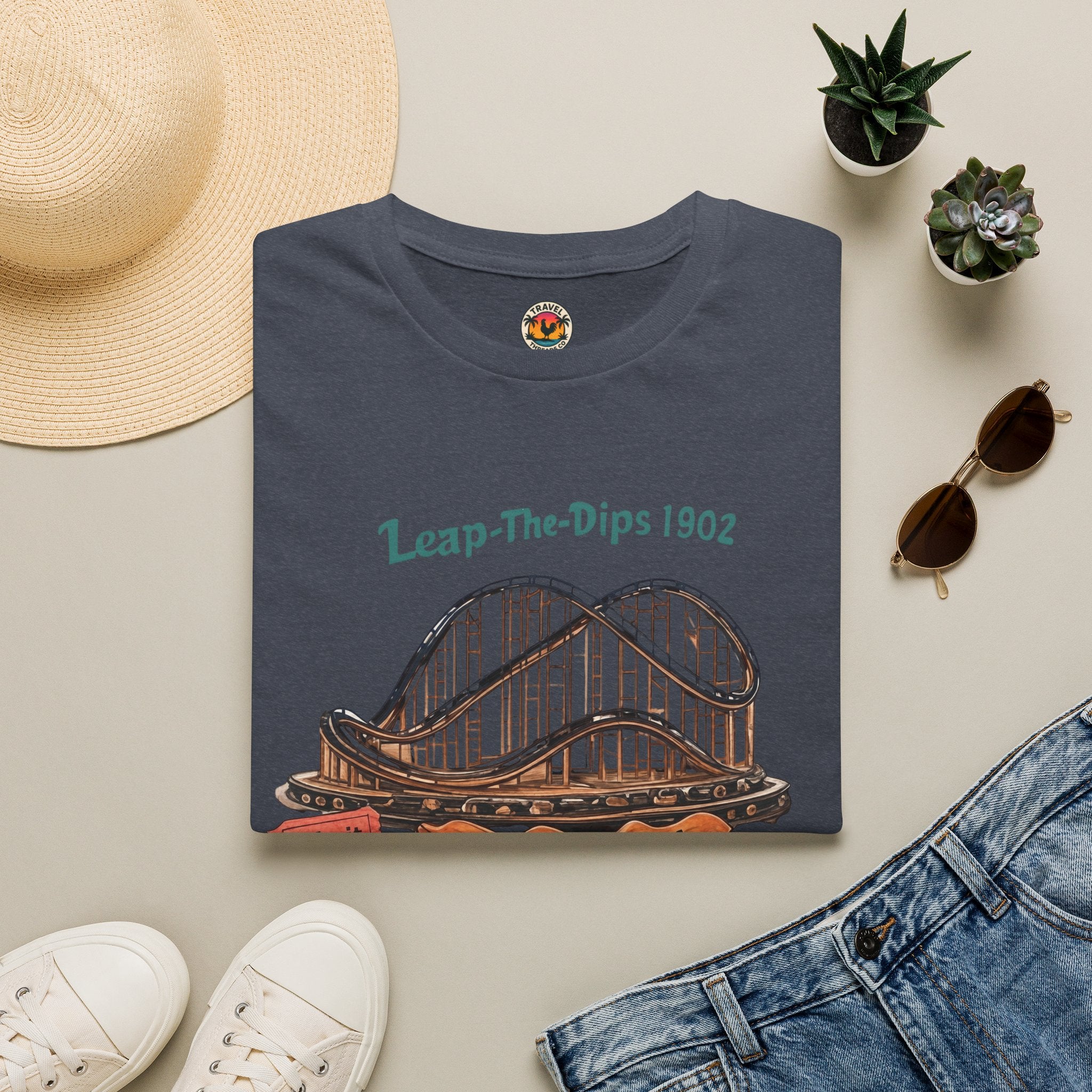 Roller Coaster T-Shirt — "Leap-The-Dips 1902" Altoona PA Vintage Tee