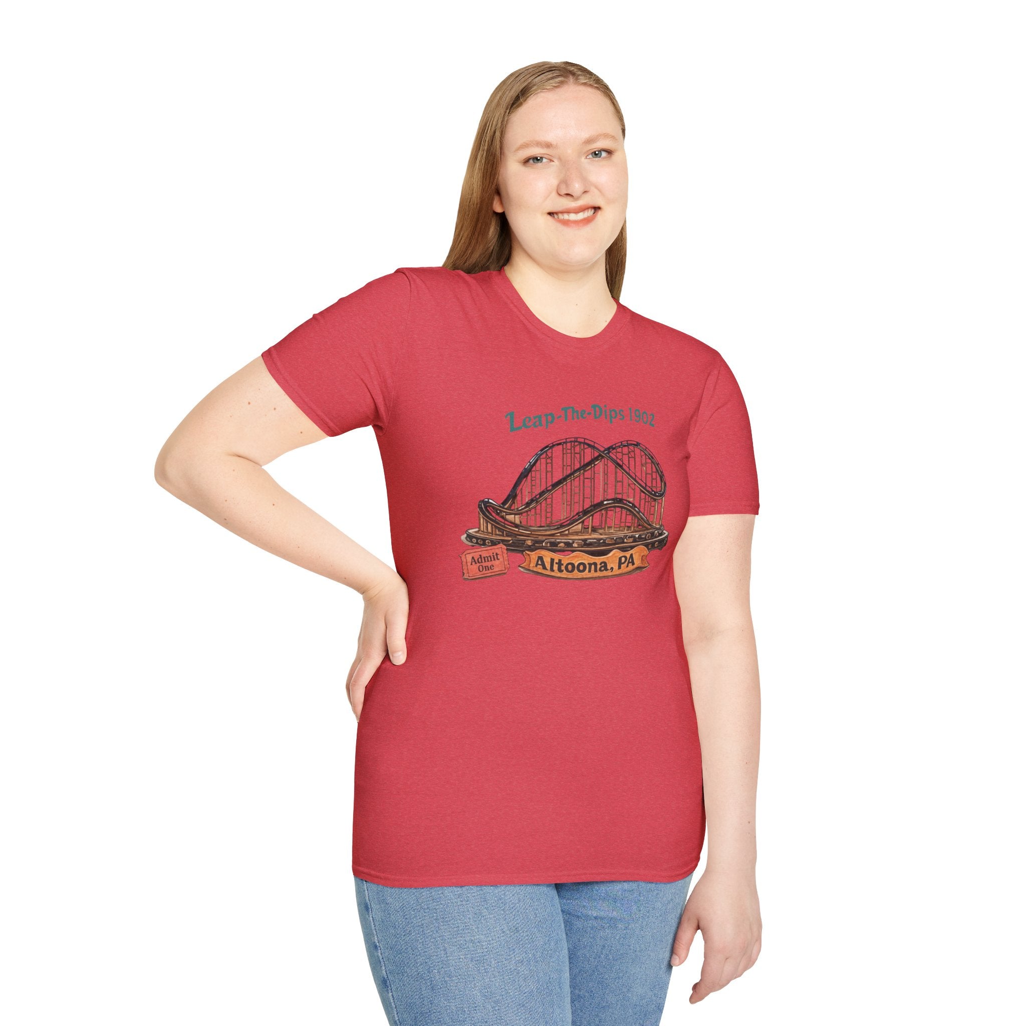 Roller Coaster T-Shirt — "Leap-The-Dips 1902" Altoona PA Vintage Tee