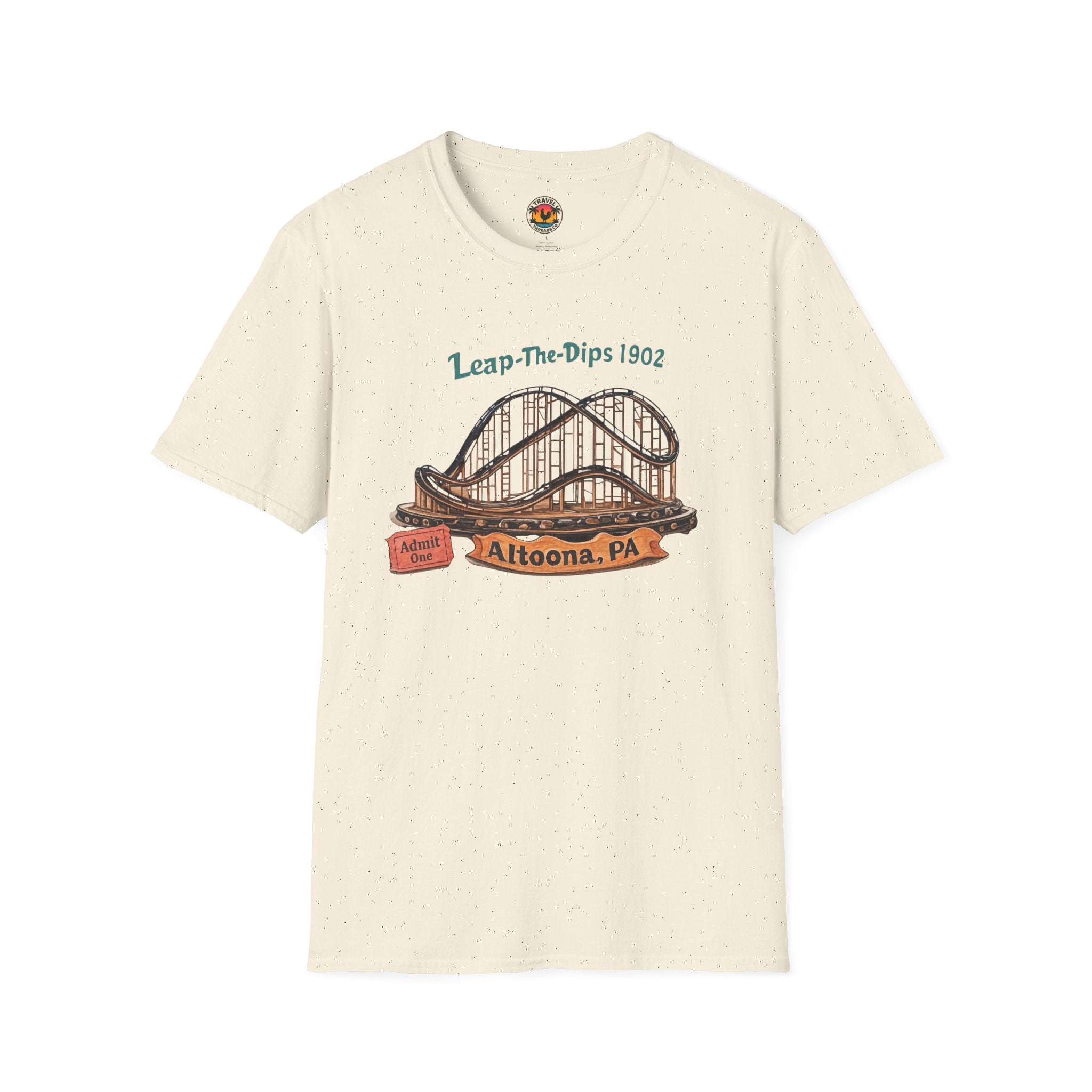 Roller Coaster T-Shirt — "Leap-The-Dips 1902" Altoona PA Vintage Tee