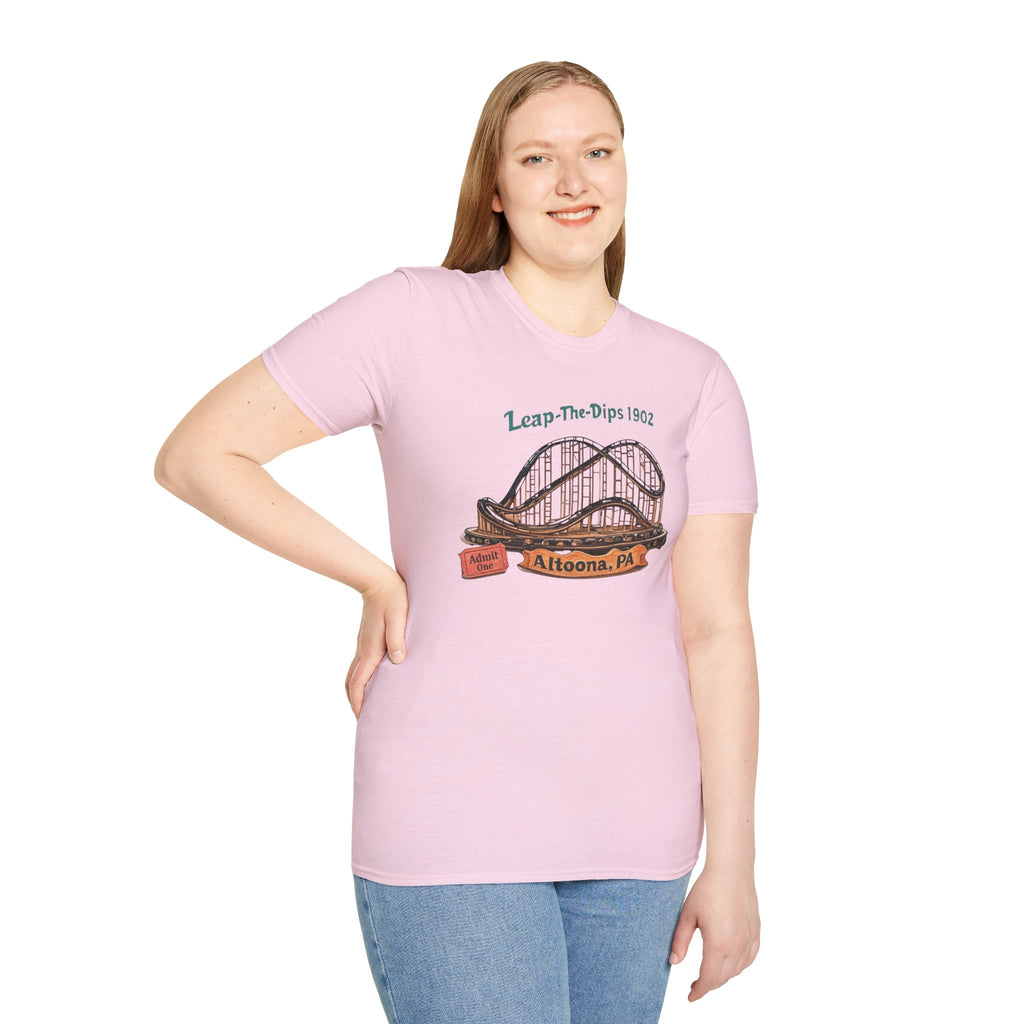 Roller Coaster T-Shirt — "Leap-The-Dips 1902" Altoona PA Vintage Tee