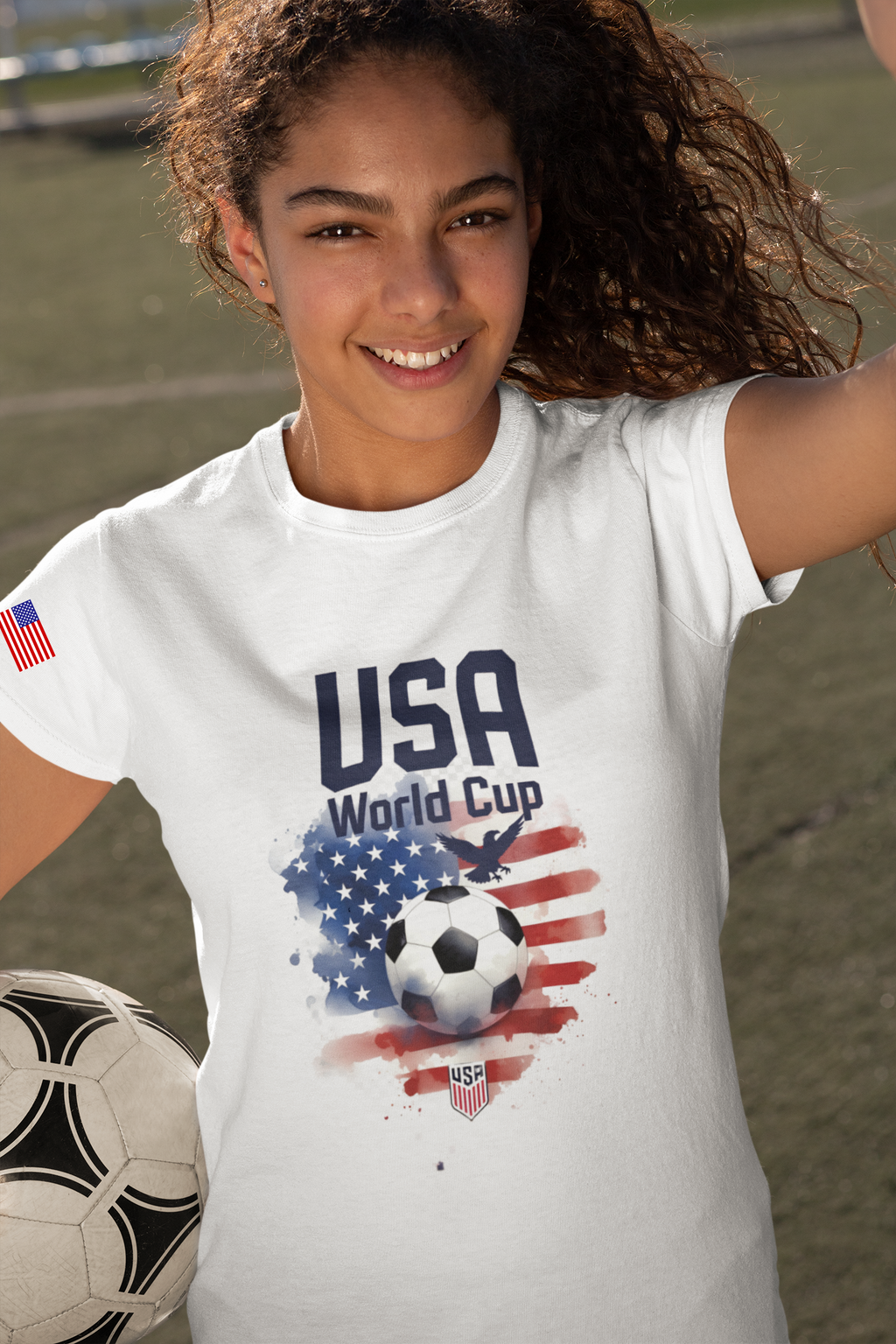 USA Soccer Patriotic Flag T-Shirt