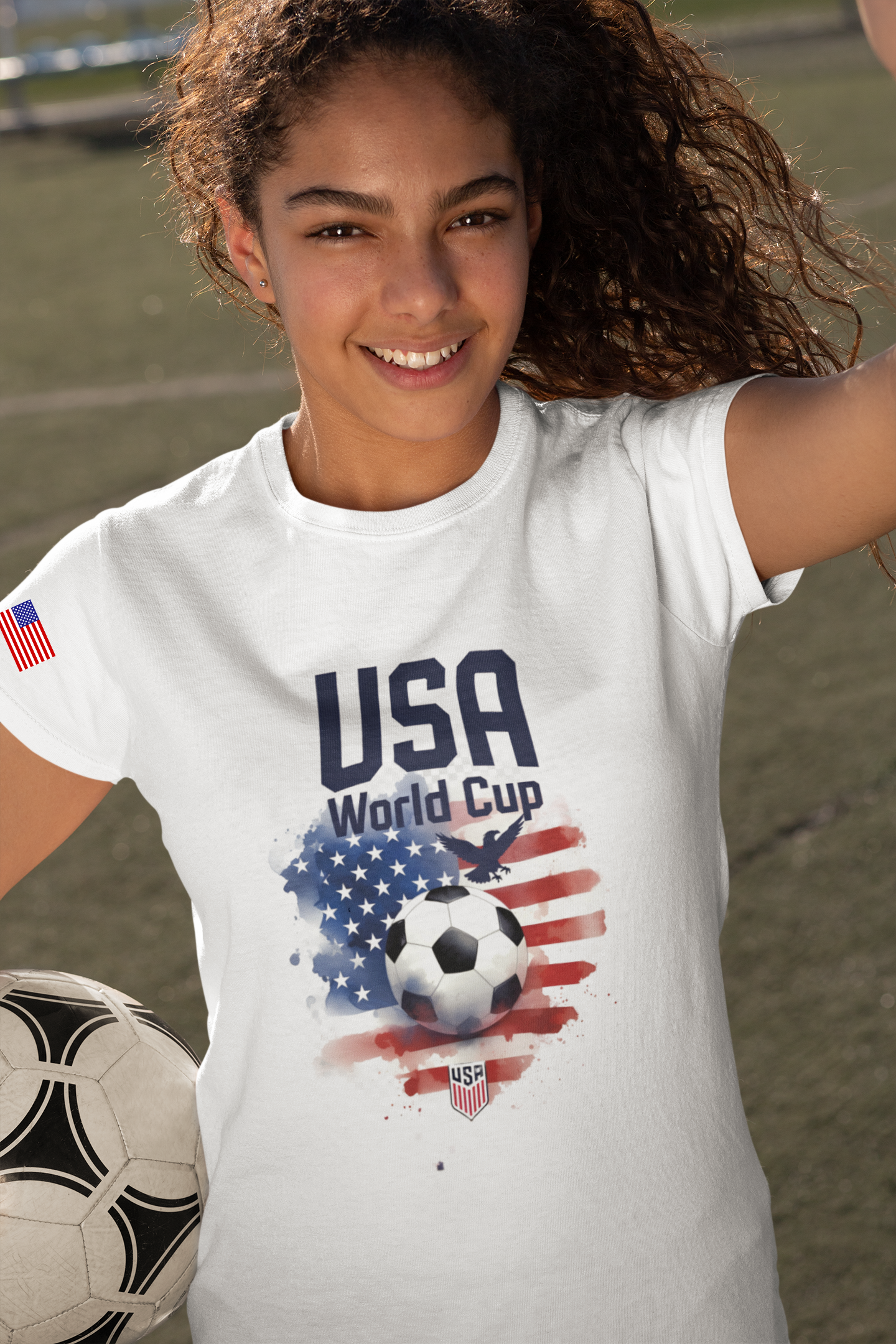 USA Soccer Patriotic Flag T-Shirt